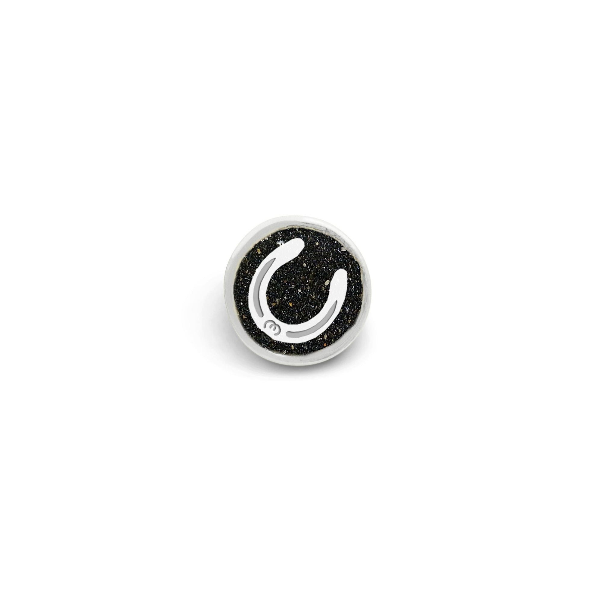 Bead DUR Schmuck: Schiebeelement Pferdeglück "Hufeisen" mit Lavasand, F415