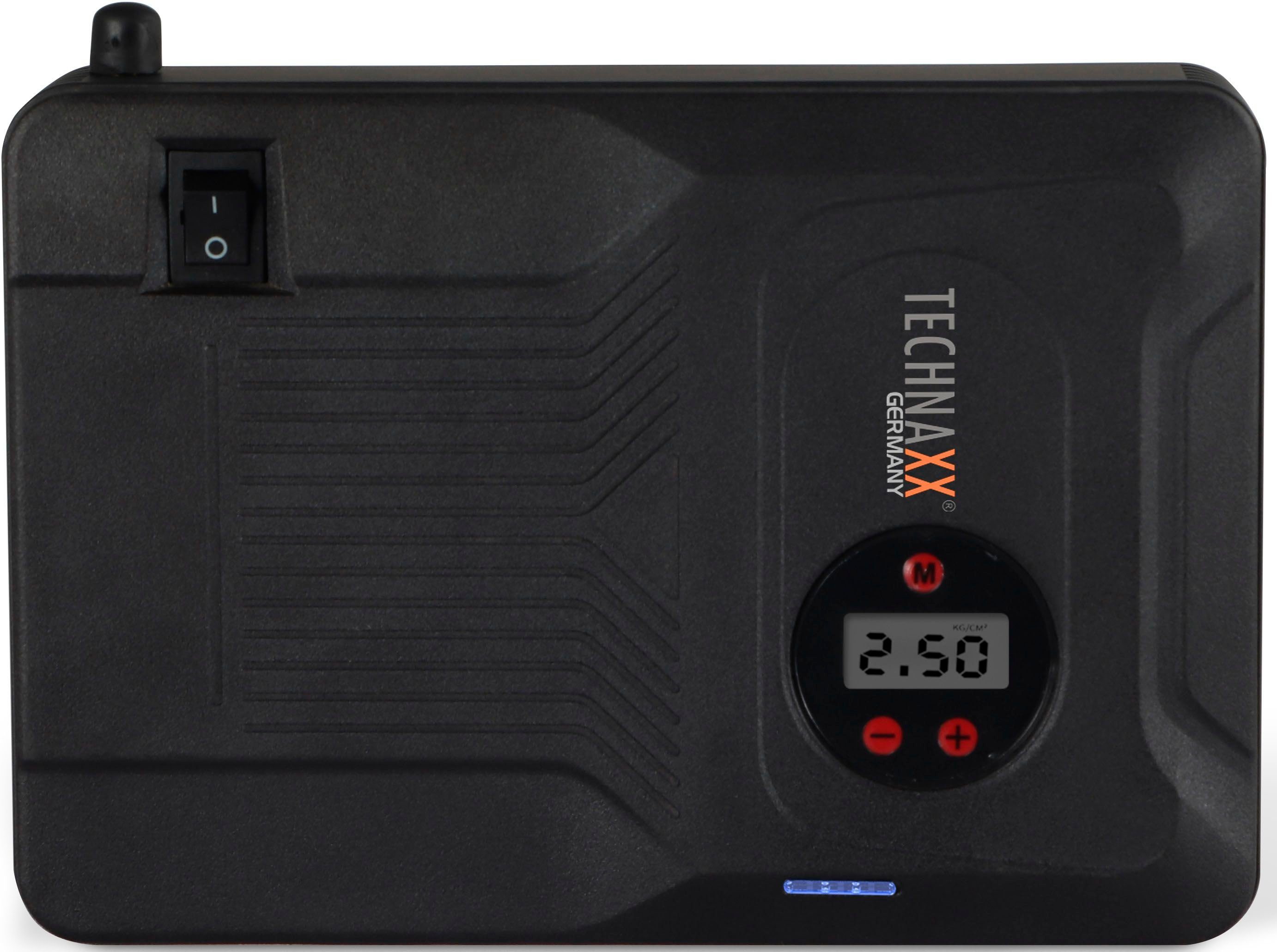 Technaxx TX-219 Starthilfegerät 14000 mAh, 4-in-1 Jump Starter, Luftkompressor, Power Bank, LED | Autobatterie-Ladegeräte