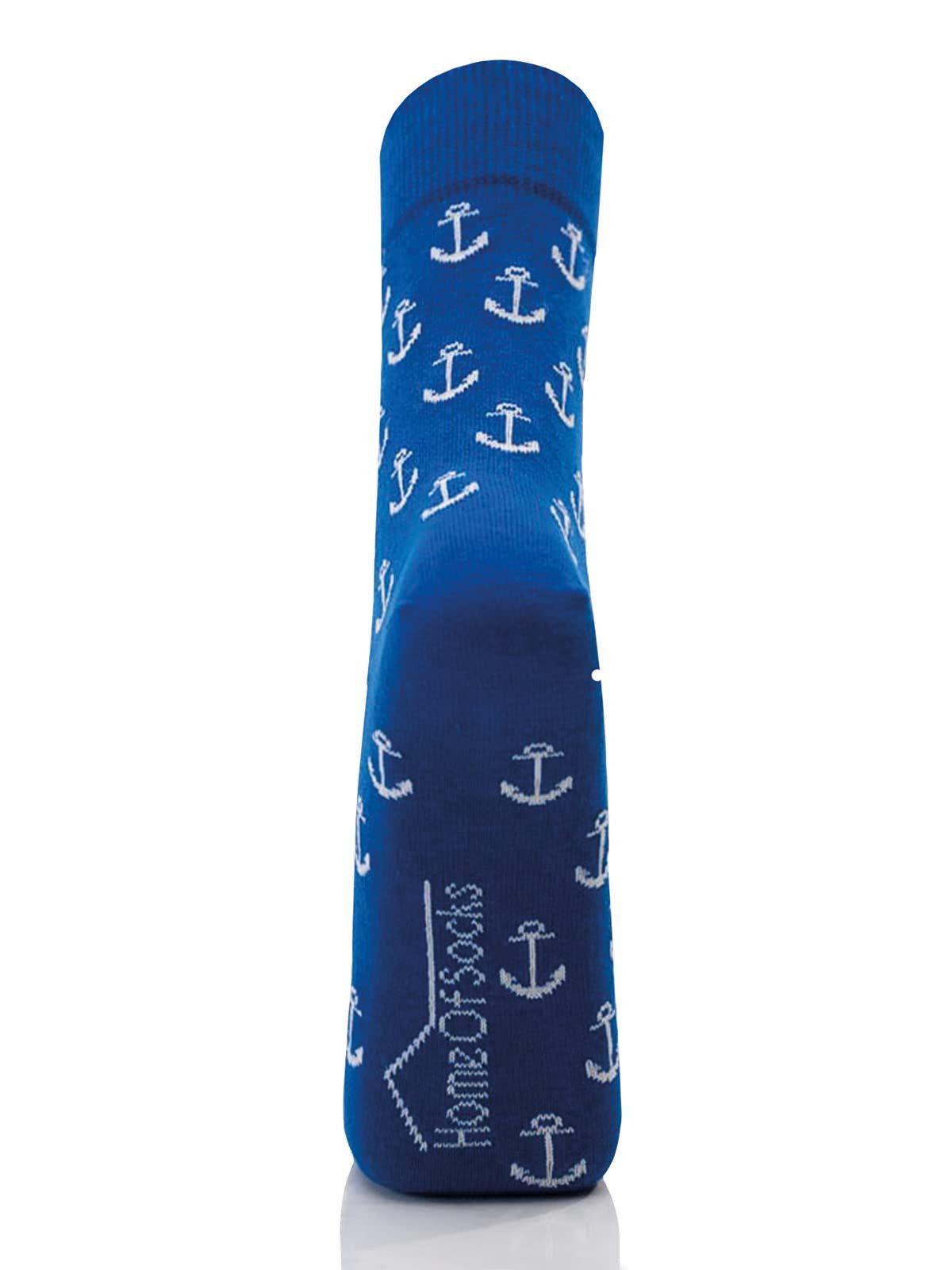 HomeOfSocks Socken Maritime Baumwoll Socken mit Anker Motiv Weiche Maritime Baumwollsocken Kuscheliger Passform komfort