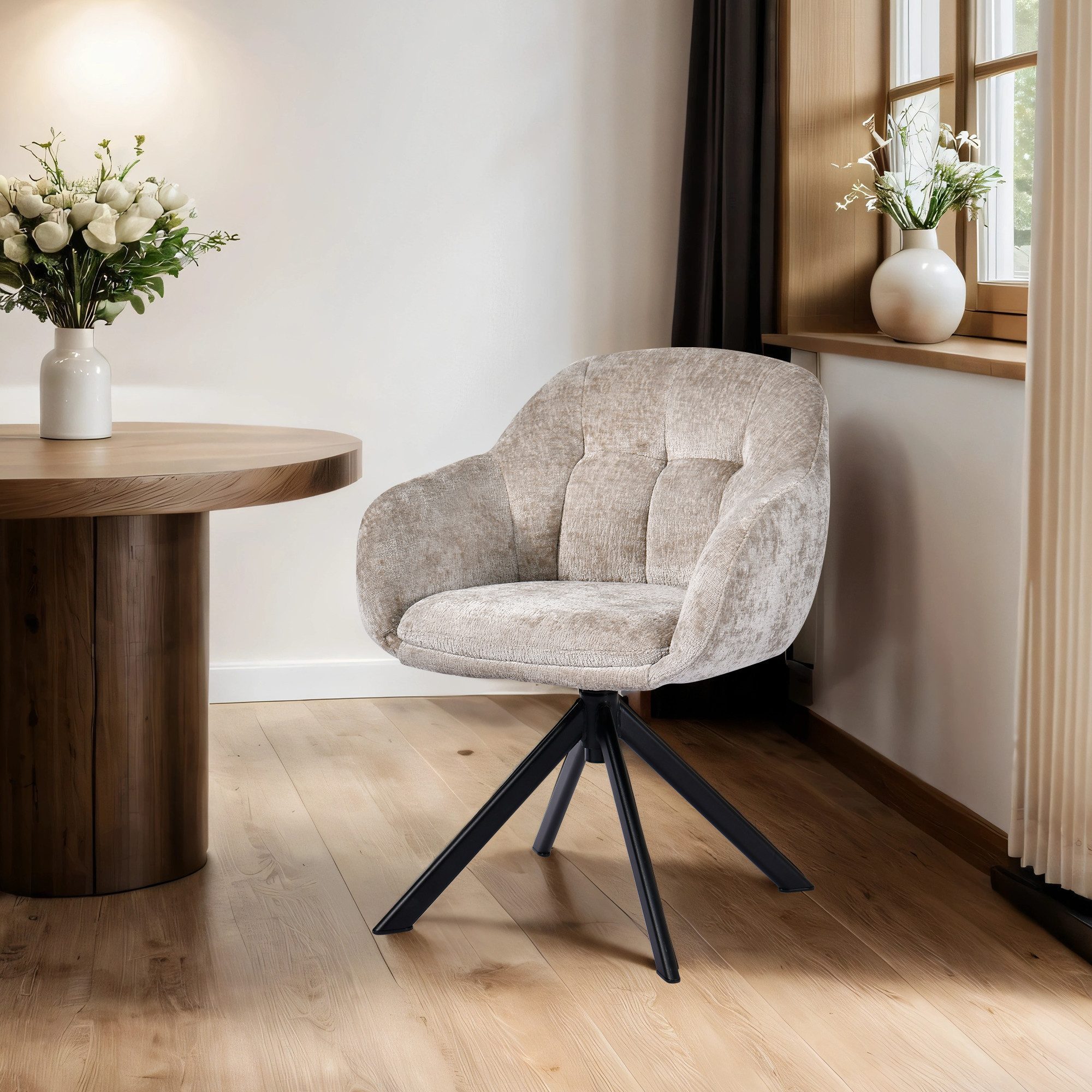 Duhome Loungesessel (9-213A), Armlehnstuhl aus Chenille-Stoff, Schminktisch günstig online kaufen