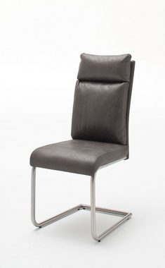 expendio Essgruppe Carson, (komplette Tischgruppe, Spar-Set, 7-tlg), Wildeiche massiv lackiert + 2x Stuhl braun + 4x Stuhl grau Antiklook