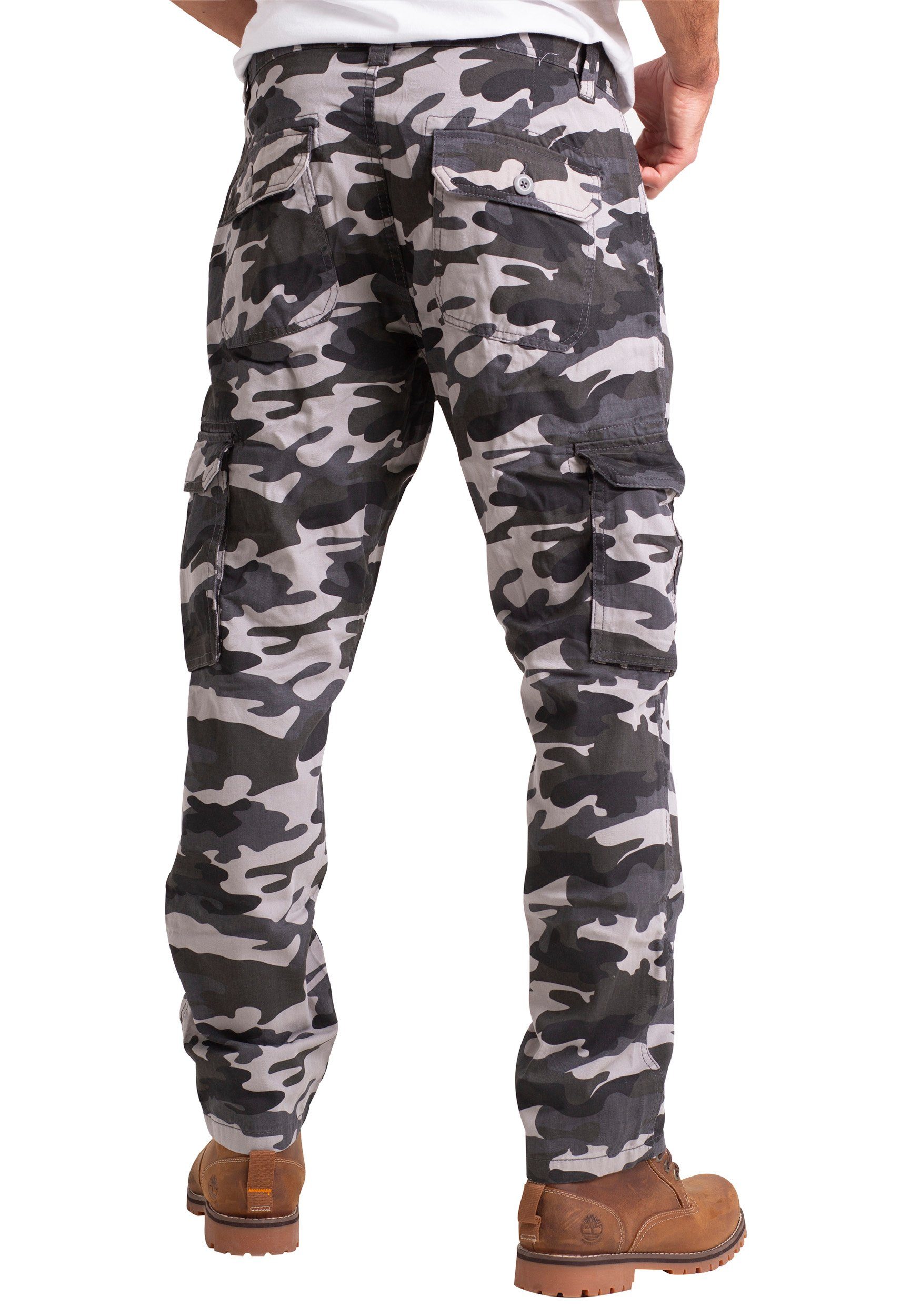 BlauerHafen Cargohose Mens Army Cargo Camouflage Hose Baumwolle Arbeitskleidung gerades Bein