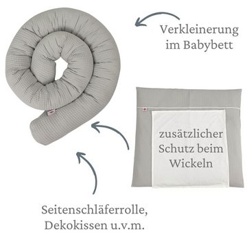 Bettrolle Bett Nestchen Schlange, Wickeltischumrandung Waffel, Babymajawelt, Lagerungshilfe im Schlaf, Sitzen, Liegen oder Entspannen. Made in EU