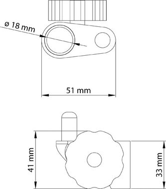 aquaSu Brausehalter, Chrom, Kunststoff, 18 mm Durchmesser, 723497