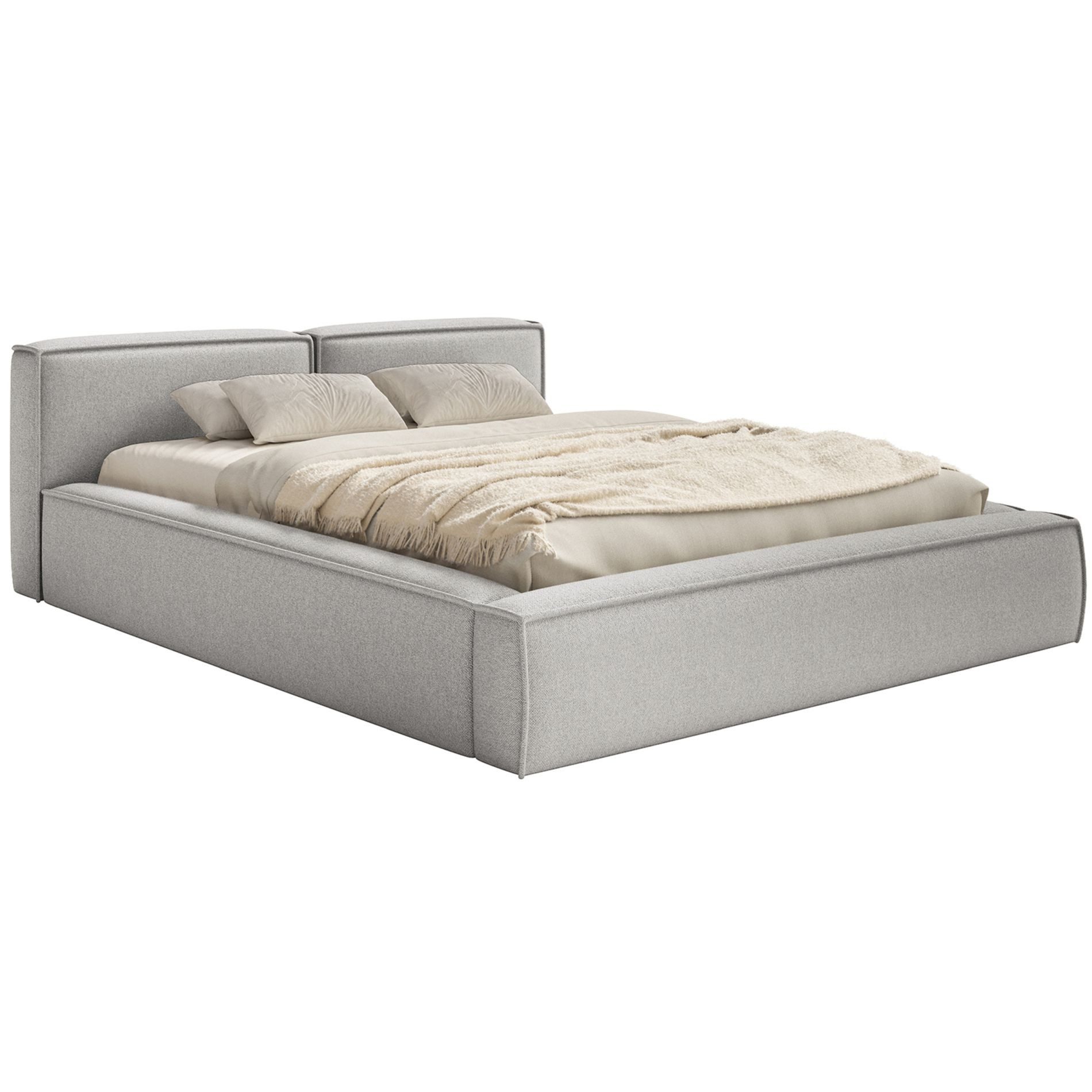 Selsey Polsterbett TILVES SLIM, mit Chenille, Bettkasten, Lattenrost mit Gasdruckfedern