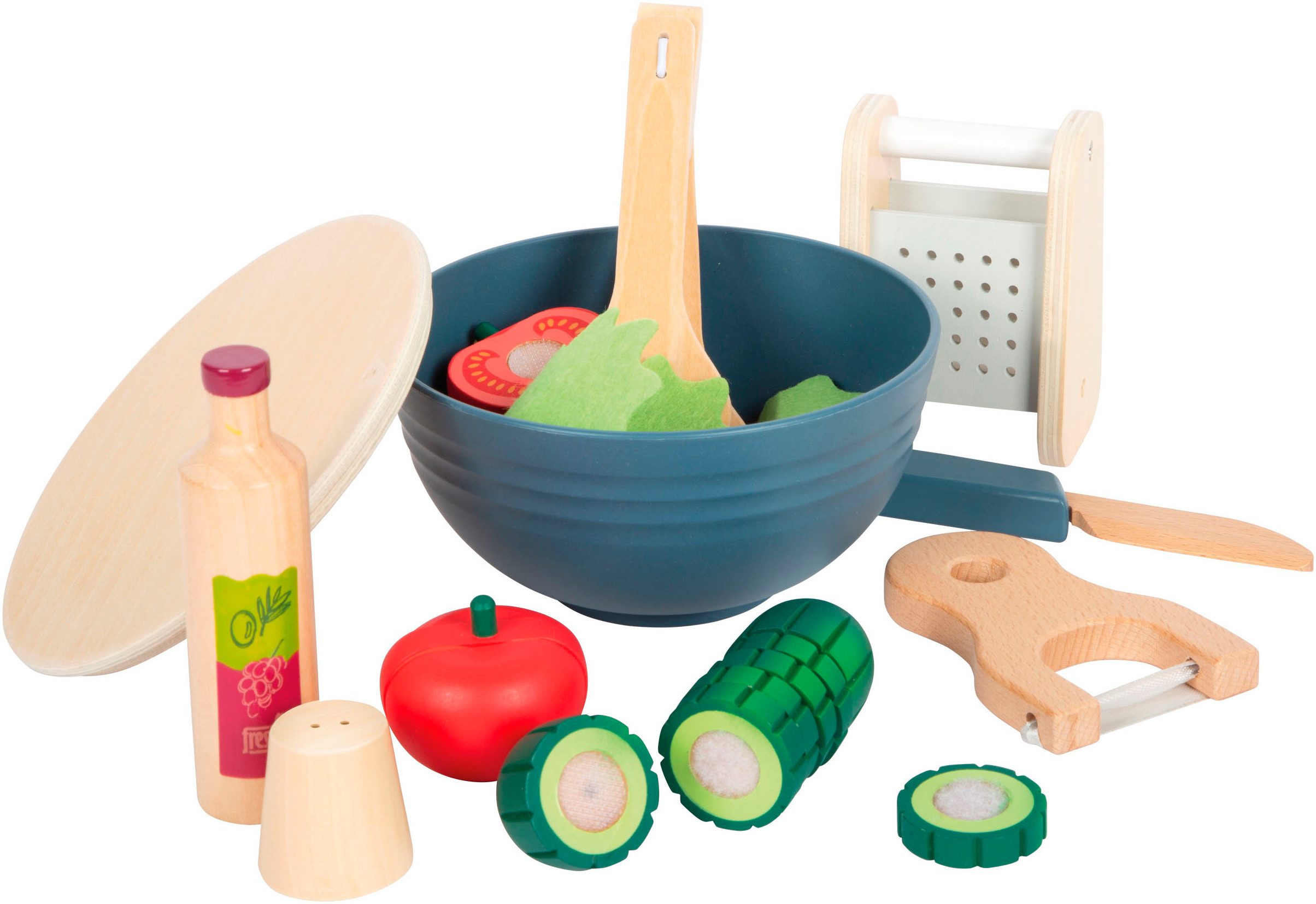 Small Foot Spiellebensmittel Schneide-Set Salat fresh, aus Holz