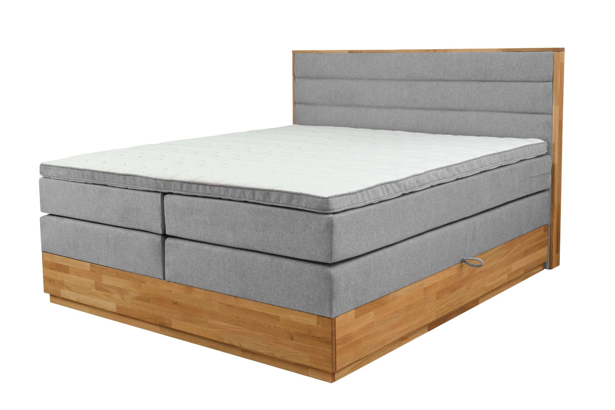 Home affaire Boxspringbett Evelina, Doppelbett, Polsterbett, Komfortbett, 160 & 180 cm, inkl. 6 cm Topper, zwei Bettkästen, Taschen-Federkernmatratze in H3
