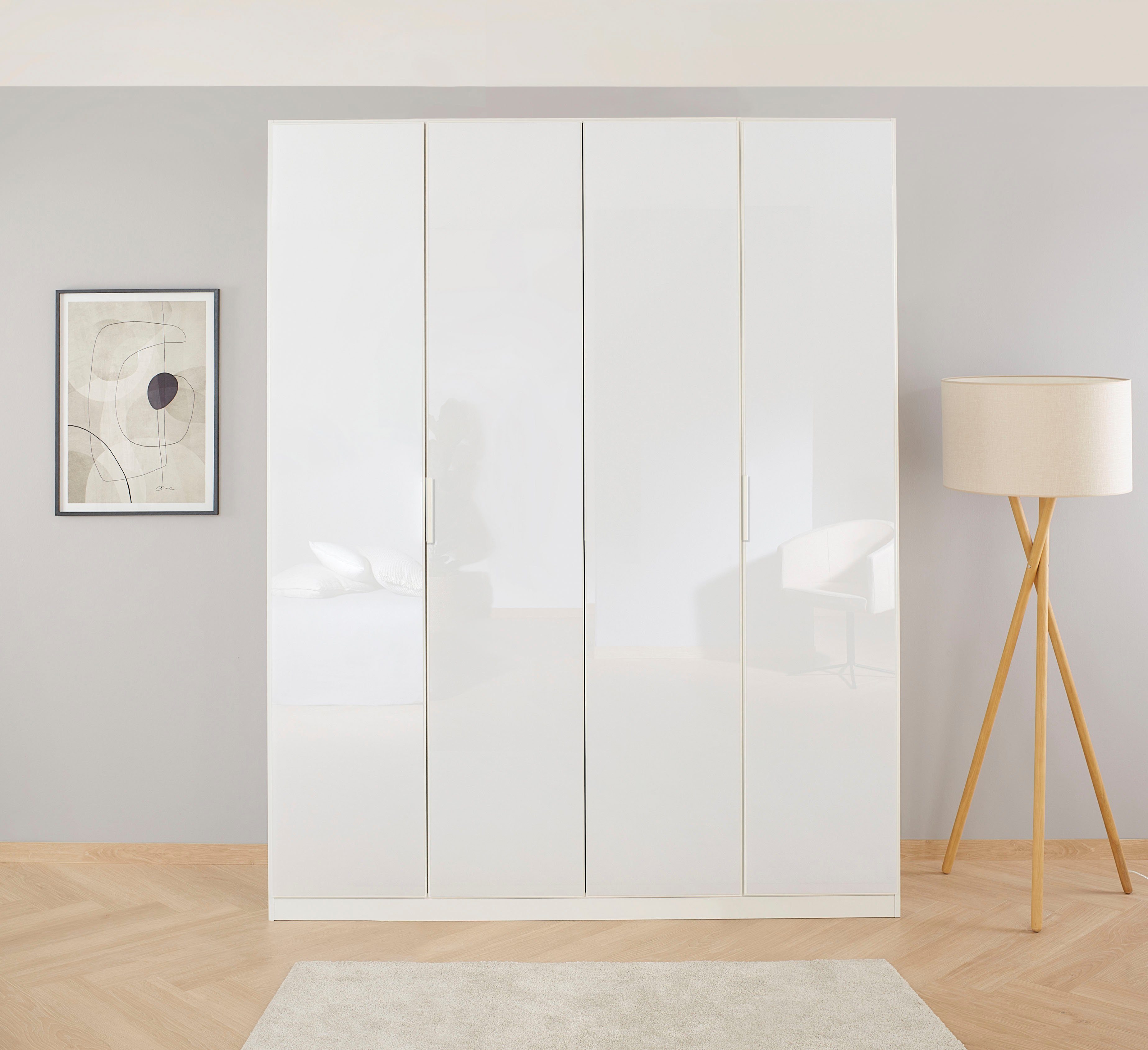 rauch Drehtürenschrank Kleiderschrank Schrank Garderobe KOLUNA mit hochwertiger Glasfront (Breiten 181/226/271/315 cm Höhen 210/229 cm) inkl. 2 Innenschubladen sowie extra Einlegeböden MADE IN GERMANY