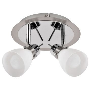 etc-shop LED Deckenleuchte, Leuchtmittel inklusive, Warmweiß, Decken Leuchte Wohn Zimmer Wand Lampe Chrom Spots beweglich im Set