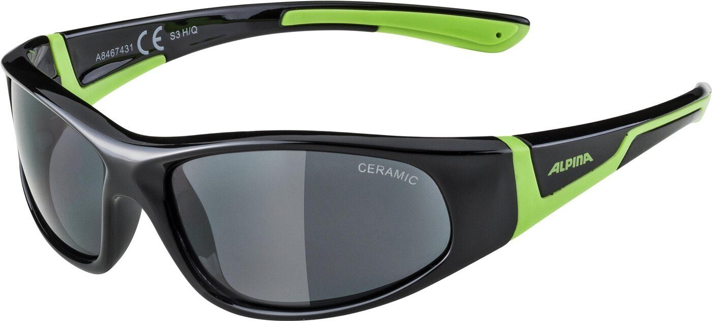 Alpina Sports Sonnenbrille FLEXXY JUNIOR BLACK-GREEN GLOSS