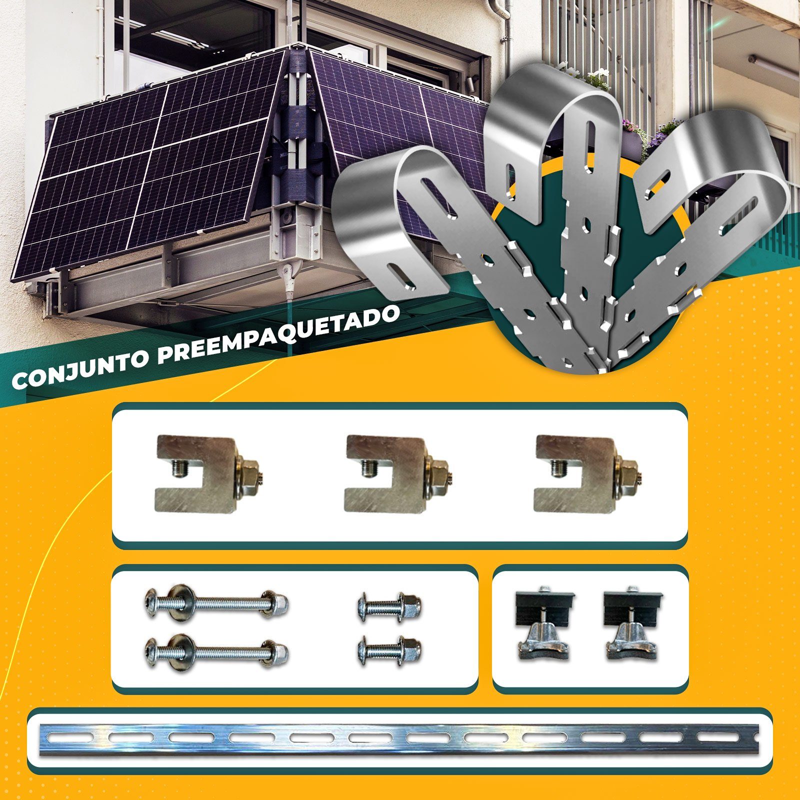 WIFI und NEP 430W Wechselrichter, Komplettset 860W enprovesolar Bifazial Eckige Solarmodule, Solaranlage Stecker Schuko PV-Montage 10M Balkonkraftwerk Balkongeländer inkl. 800W