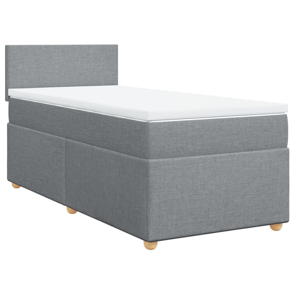 vidaXL Bett Boxspringbett mit Matratze Hellgrau günstig online kaufen