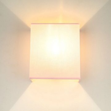 Licht-Erlebnisse Wandleuchte ALICE, ohne Leuchtmittel, Wandlampe Up Down Rosa indirekte Beleuchtung E27 Stoff Metall