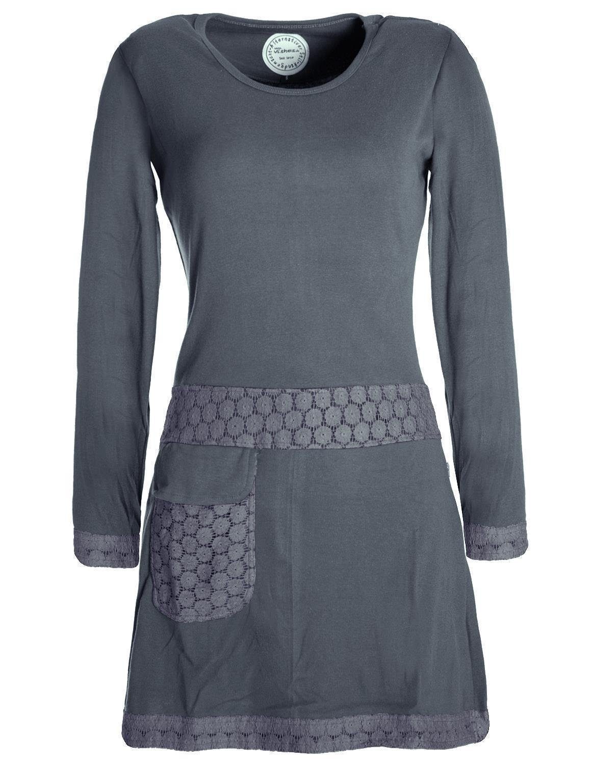 Vishes Tunikakleid Langarm Shirt Kleid Jersey Hippie Blumen Sidebag Boho, G günstig online kaufen