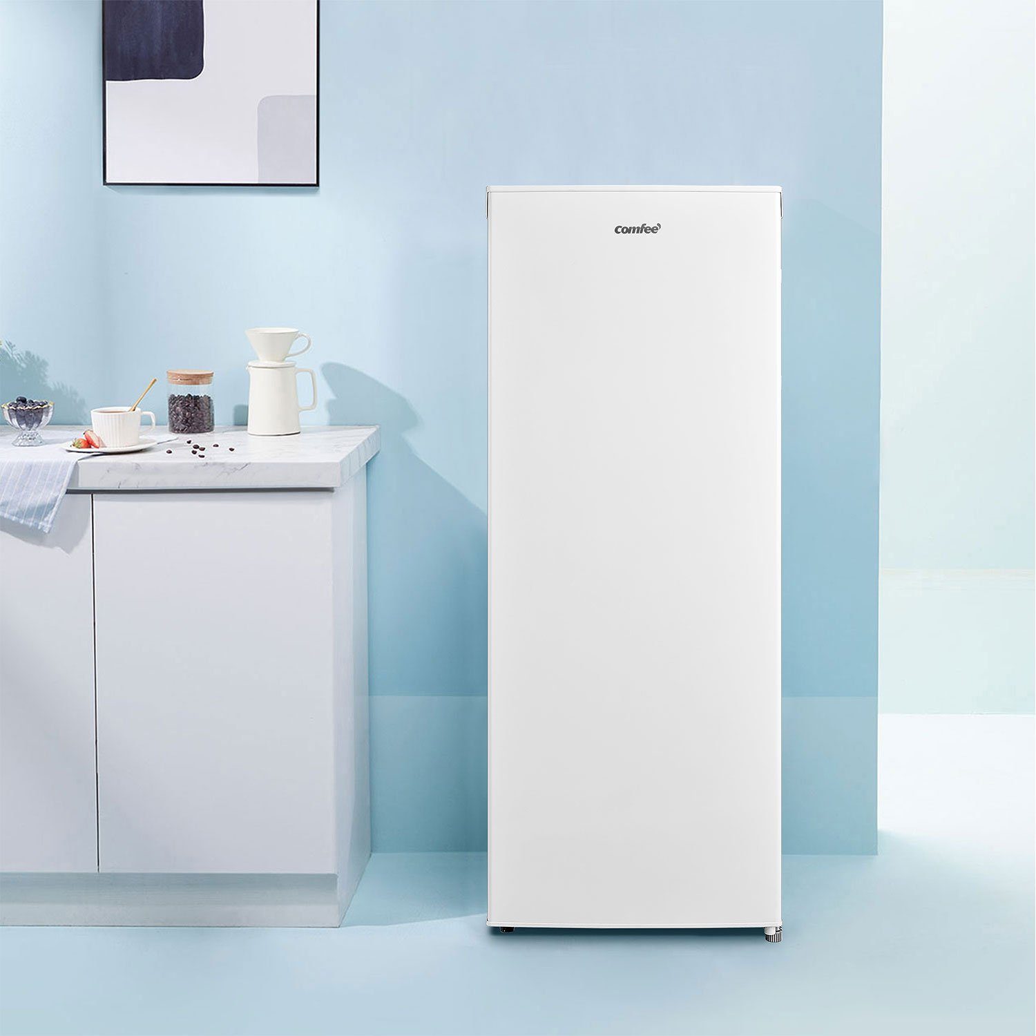 comfee Gefrierschrank RCU160WH1(E), 142 cm hoch, 55 cm breit