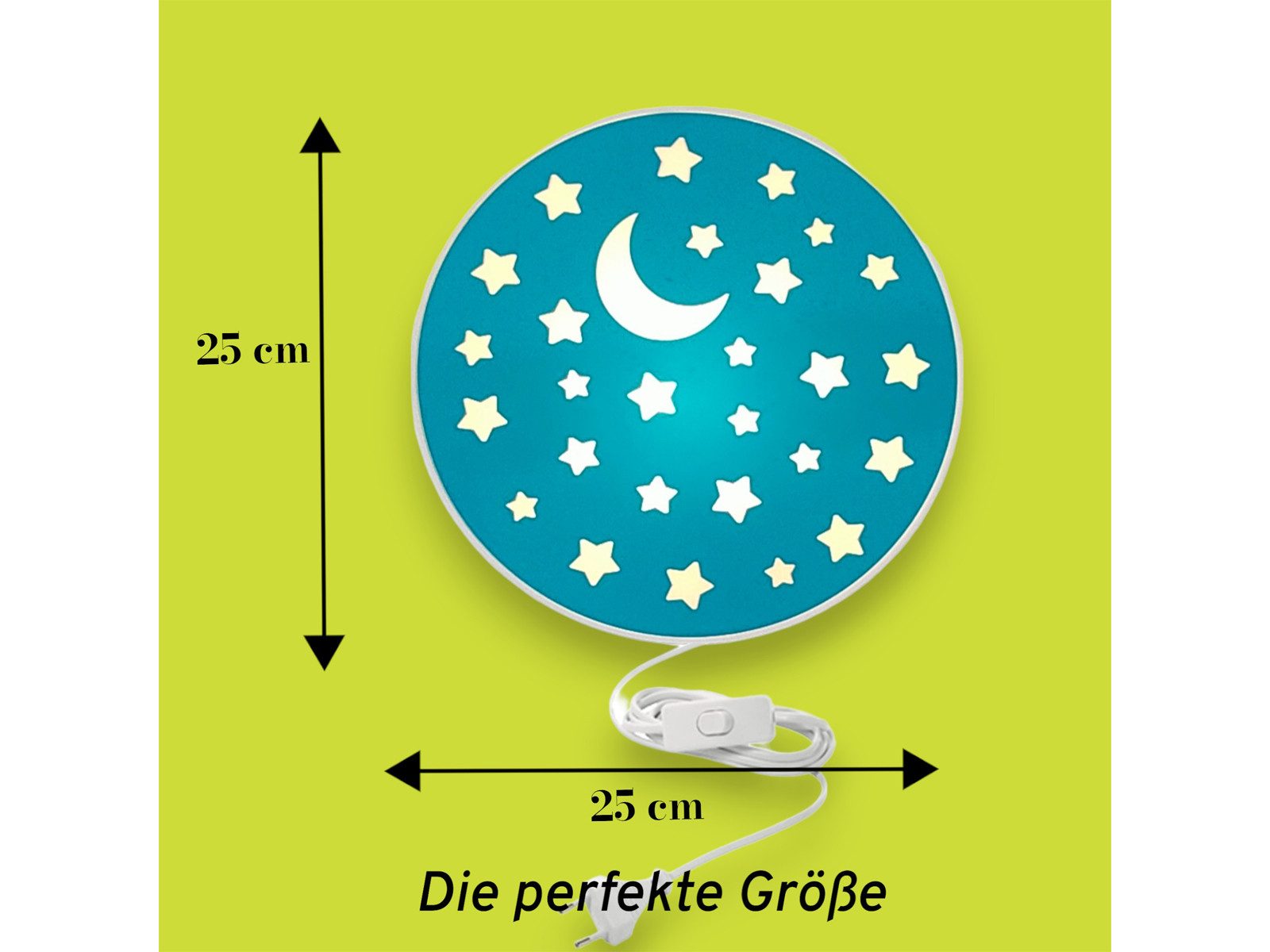 niermann LED Wandleuchte, Dimmfunktion, LED wechselbar, Warmweiß, mit Schalter und Stecker, kleine Kinderlampe, ausgefallen flach, 25cm