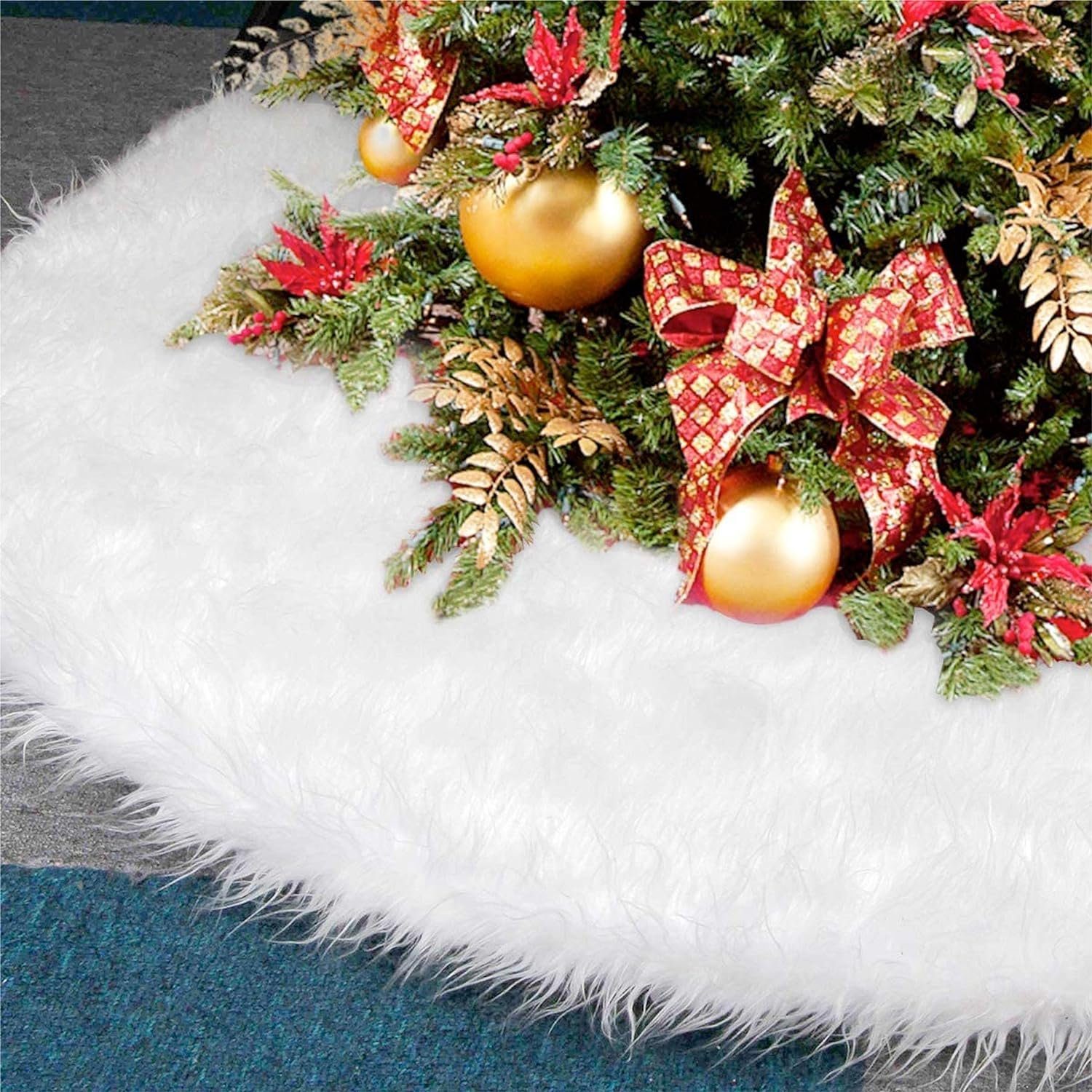 Baumteppich 78 cm Weihnachtsbaumdecke,Weihnachtsbaum Röcke, ChristbaumTeppich, Devenirriche