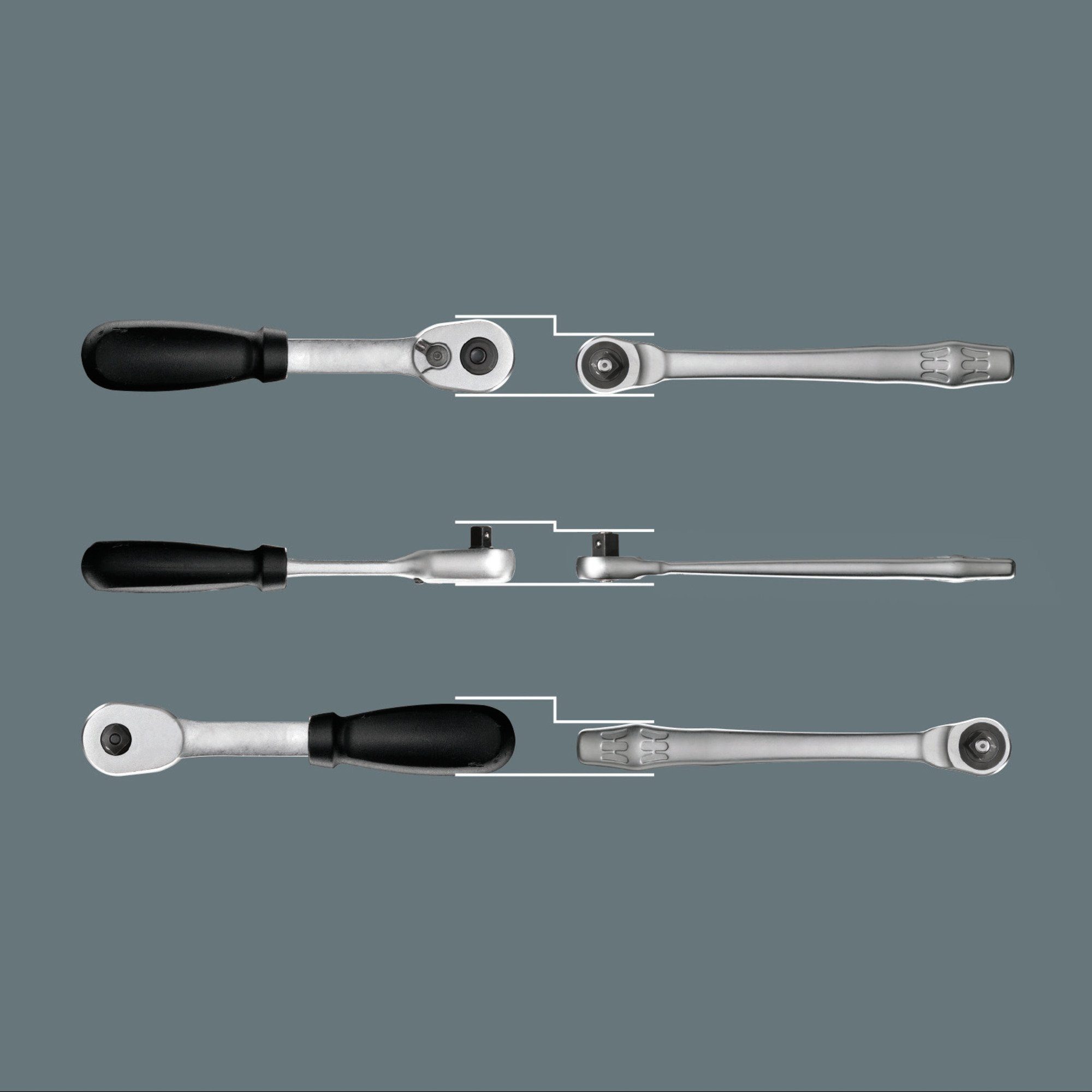 Wera Ratschenringschlüssel Wera 8100 SA 10 Zyklop Metal-Knarrensatz, zöllig