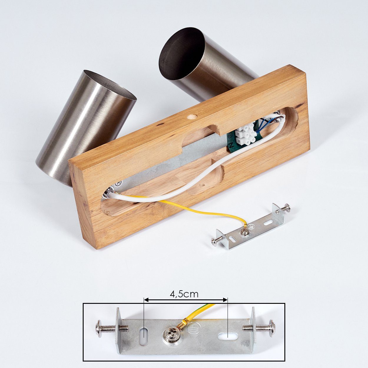 Metall Leuchtmittel, Zimmerlampe, aus Leuchtenköpfe hofstein Nickel »Godo« dreh-/schwenkbar, in sind Deckenleuchte und Holz, ohne GU10 matt Deckenlampe