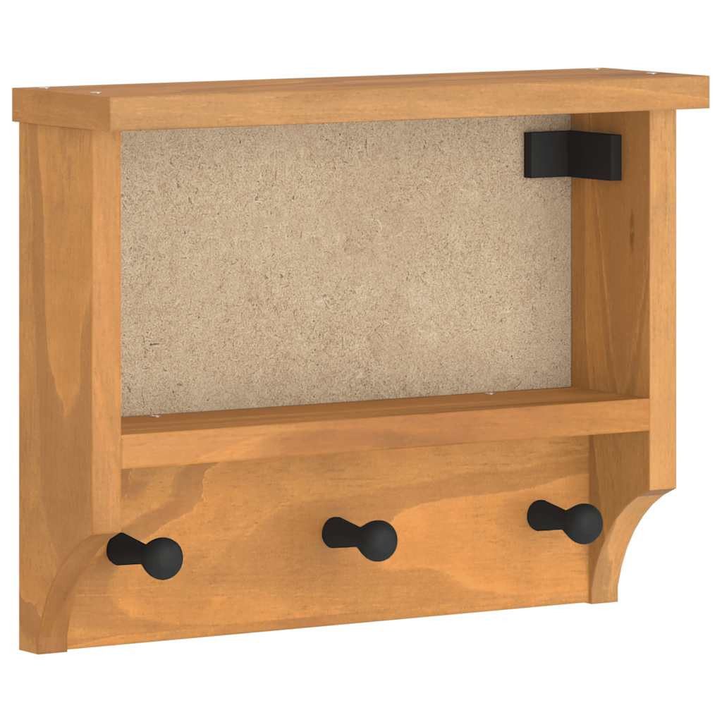 vidaXL Garderobenständer Wandgarderobe SANDNES 45x12x35 cm Massivholz Kiefer, (1 St)