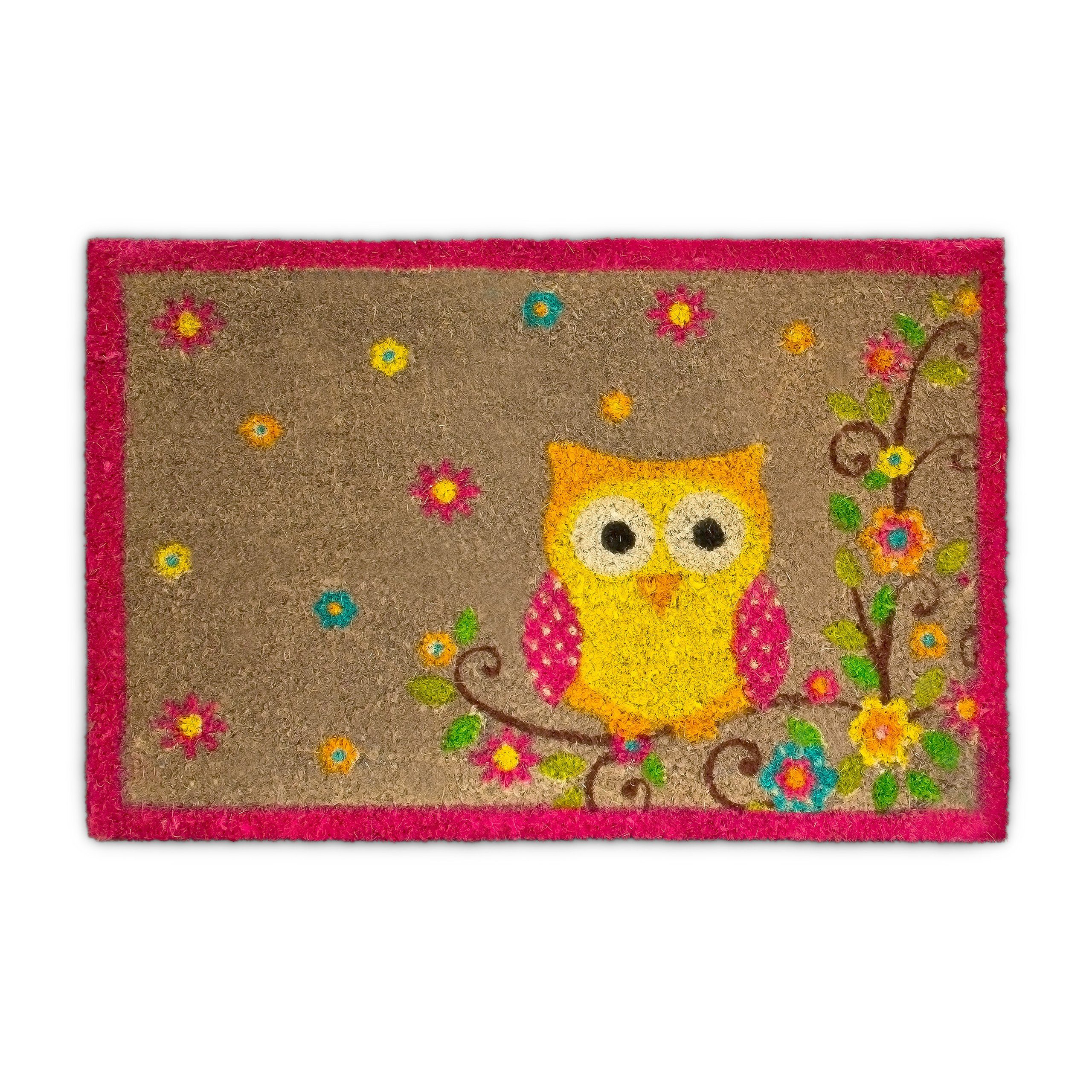 relaxdays Fußmatte Eule Kokos 40x60 cm, günstig online kaufen