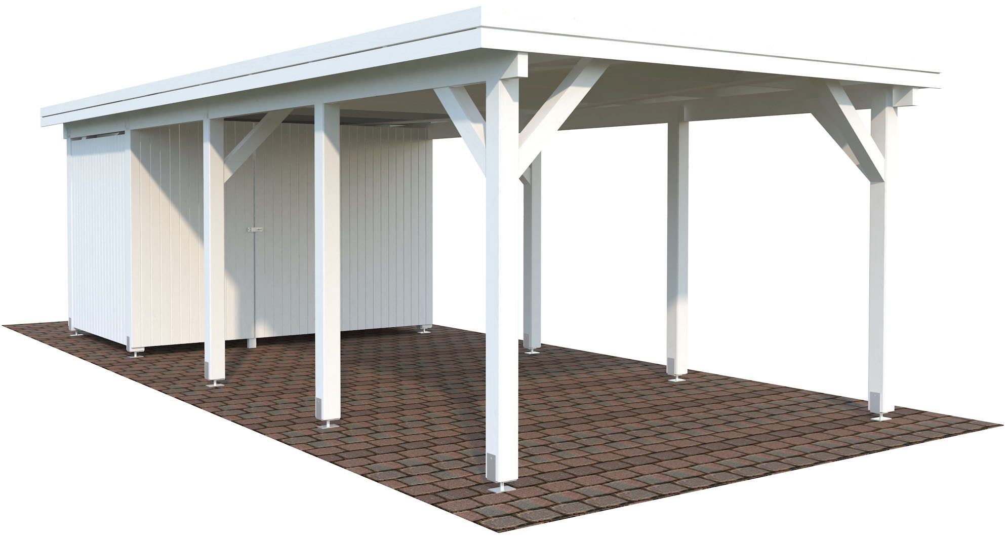 Palmako Einzelcarport Karl mit Geräteraum, BxT: 360x764 cm, 199 cm Einfahrtshöhe
