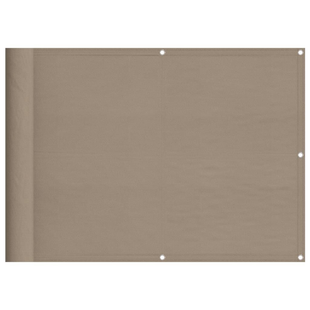 vidaXL Balkonsichtschutz Balkon-Sichtschutz Taupe 75x700 cm 100 % Polyester-Oxford (1-St)