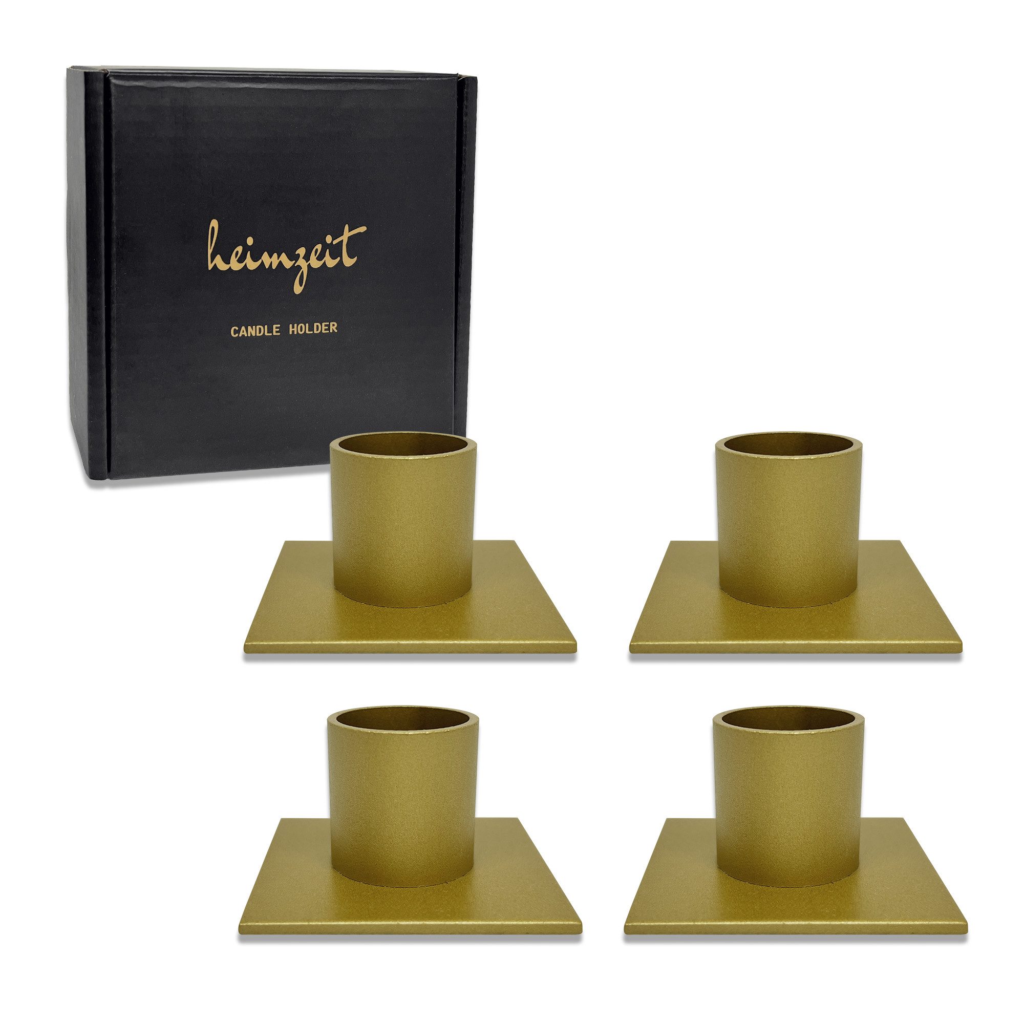 heimzeit Tischkerzenhalter Kerzenhalter für Stabkerzen 25 mm (Set, 4 Stück), Stabkerzenhalter Tisch