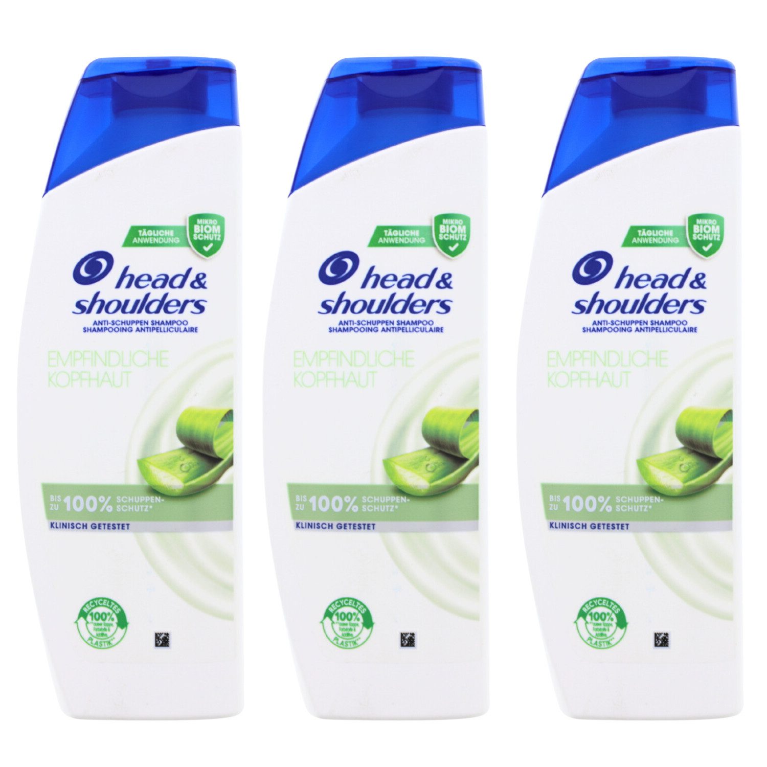 Haarshampoo 3 x Head & Shoulders Empfindliche Kopfhaut Anti Schuppen Shampoo je 30