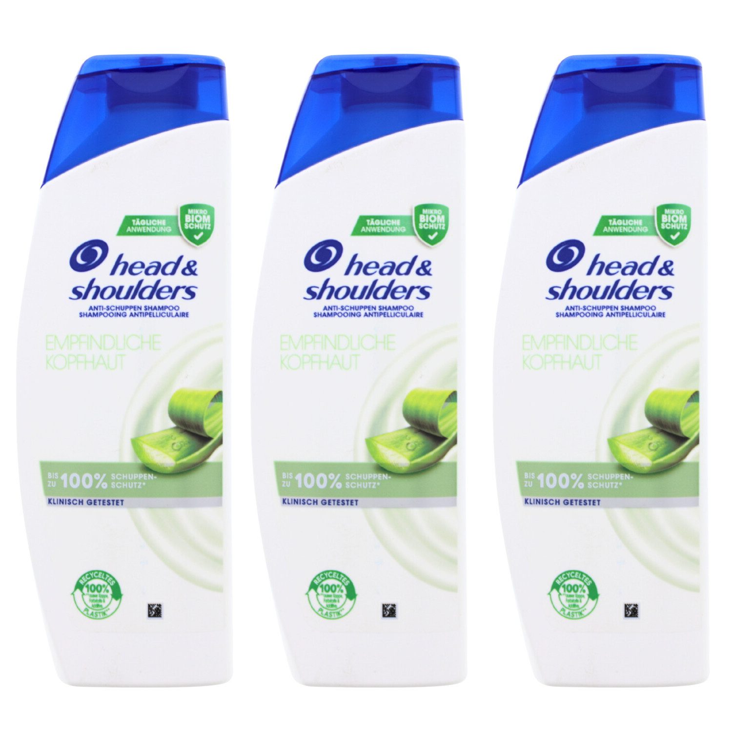 Head & Shoulders Haarshampoo 3 x Head & Shoulders Empfindliche Kopfhaut Anti Schuppen Shampoo je 30