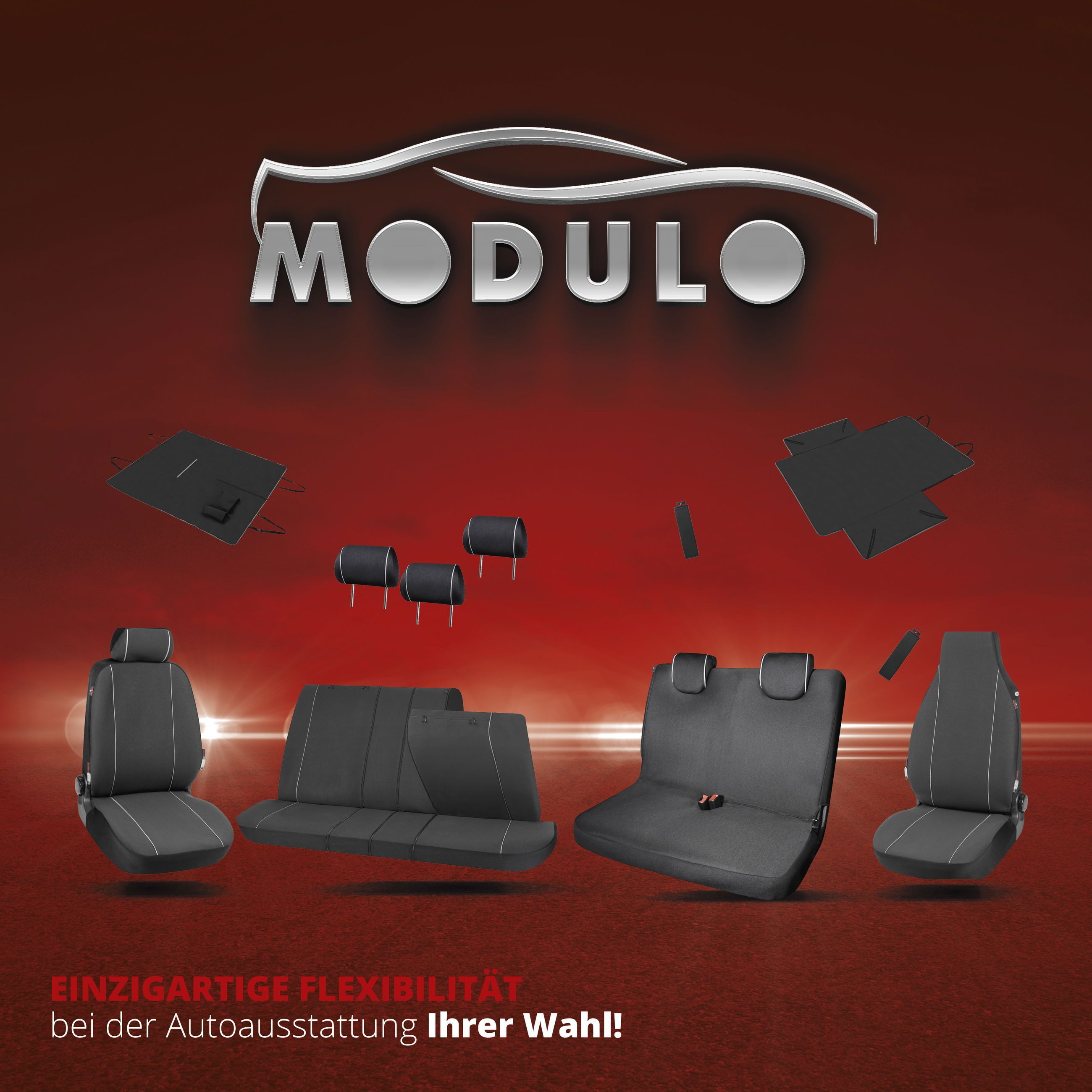 WALSER Car Seat Cover Headrest Cover Modulo, 2 pieces, 2-part.