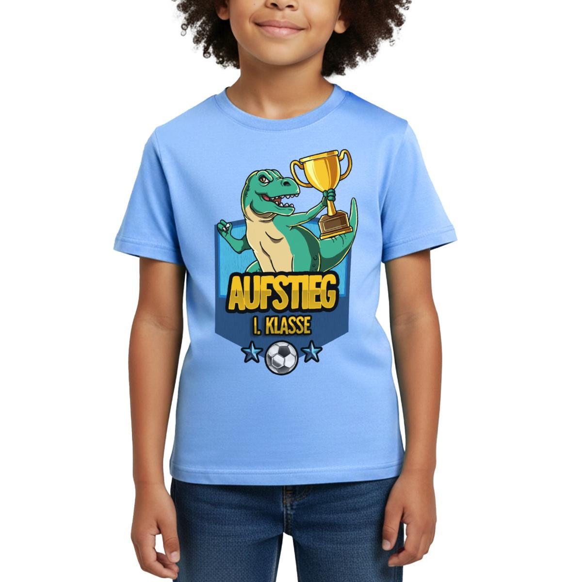 T-Shirt Aufstieg 1. Klasse Schulanfang Fußball Löwe Kinder T-Shirt