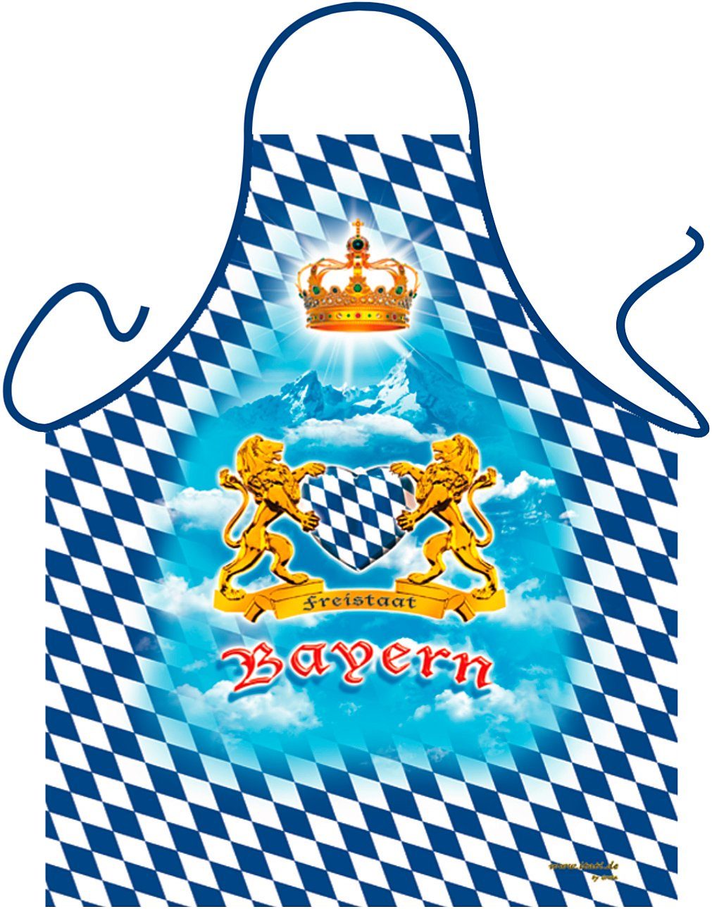 Herren Shirts ITATI T-Shirt Freistaat Bayern Grillschürze mit Herz