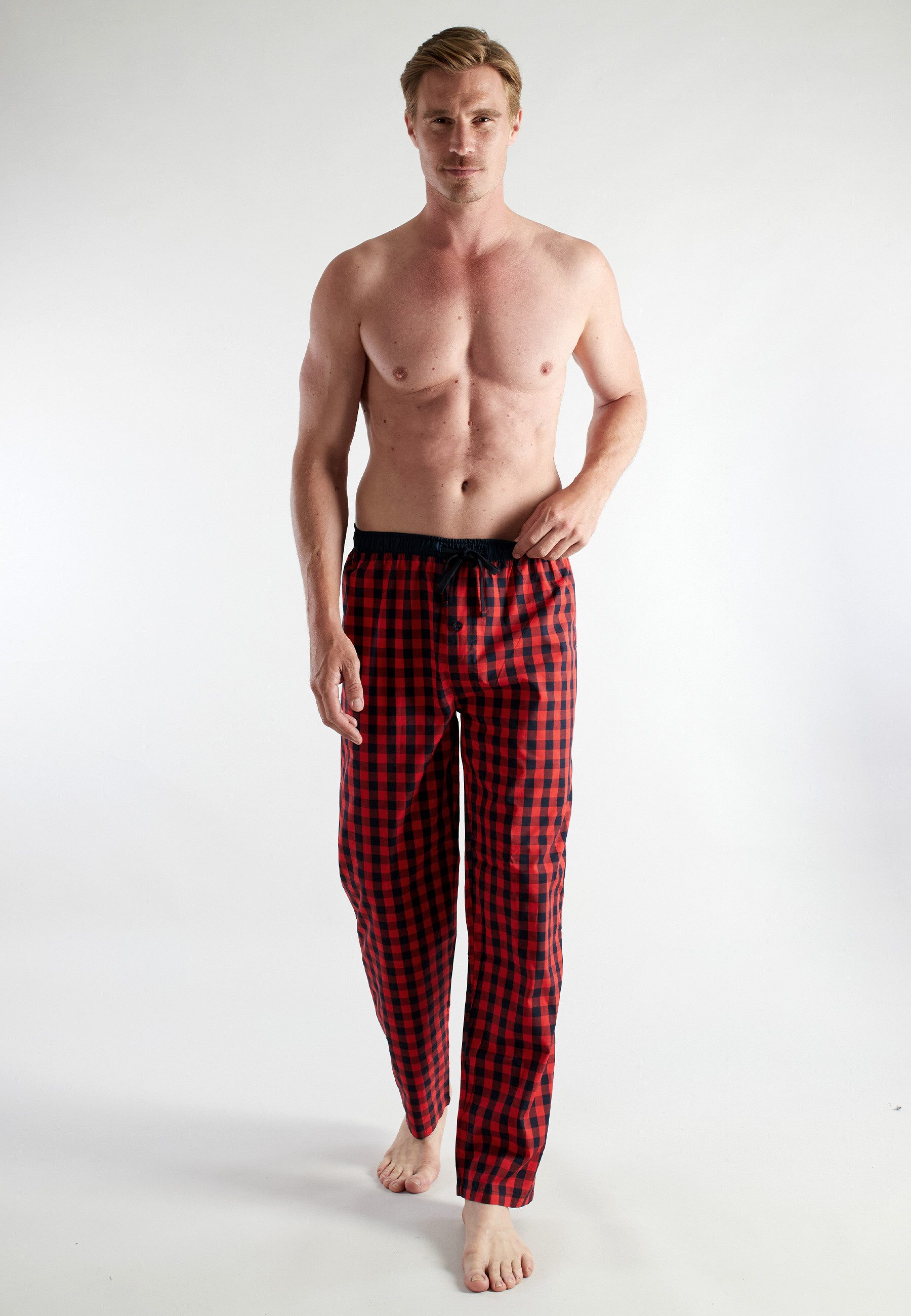 CECEBA Schlafhose CECEBA Herren Lange-Hose rot kariert (1-tlg) günstig online kaufen