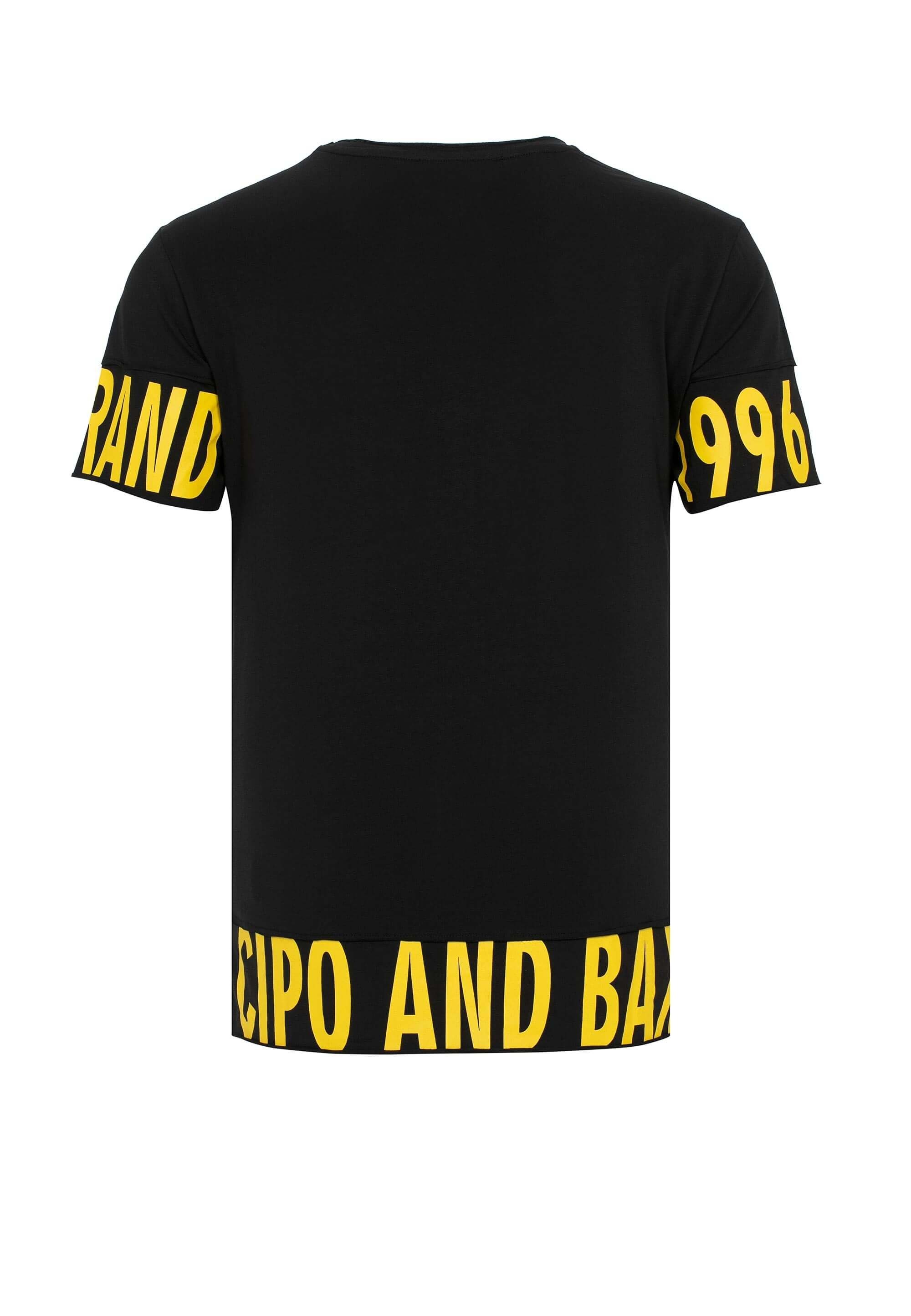 großen mit Marken-Buchstaben schwarz Baxx & T-Shirt Cipo