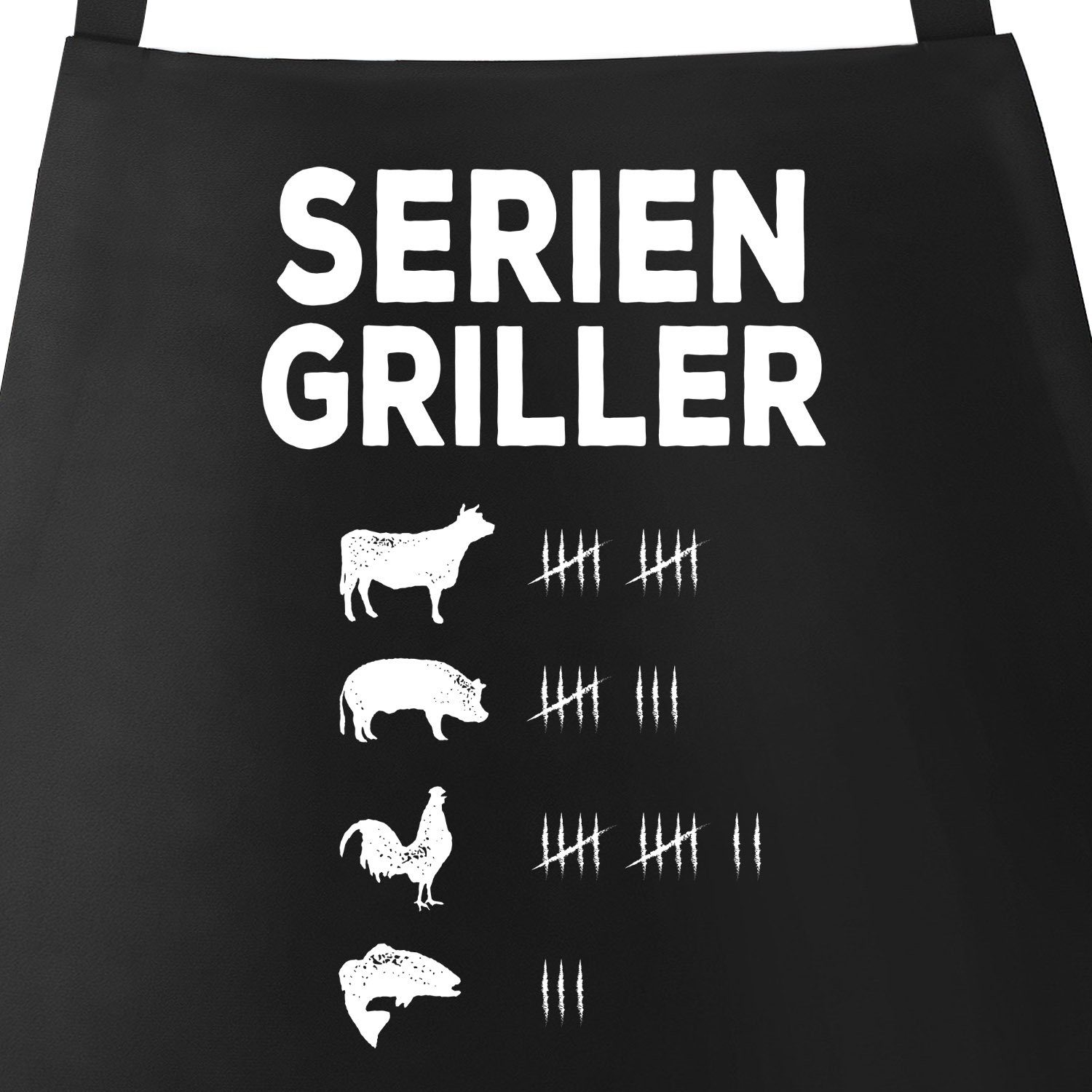 MoonWorks Grillschürze »GrillSchürze für Männer mit Spruch Seriengriller Strichliste Baumwoll