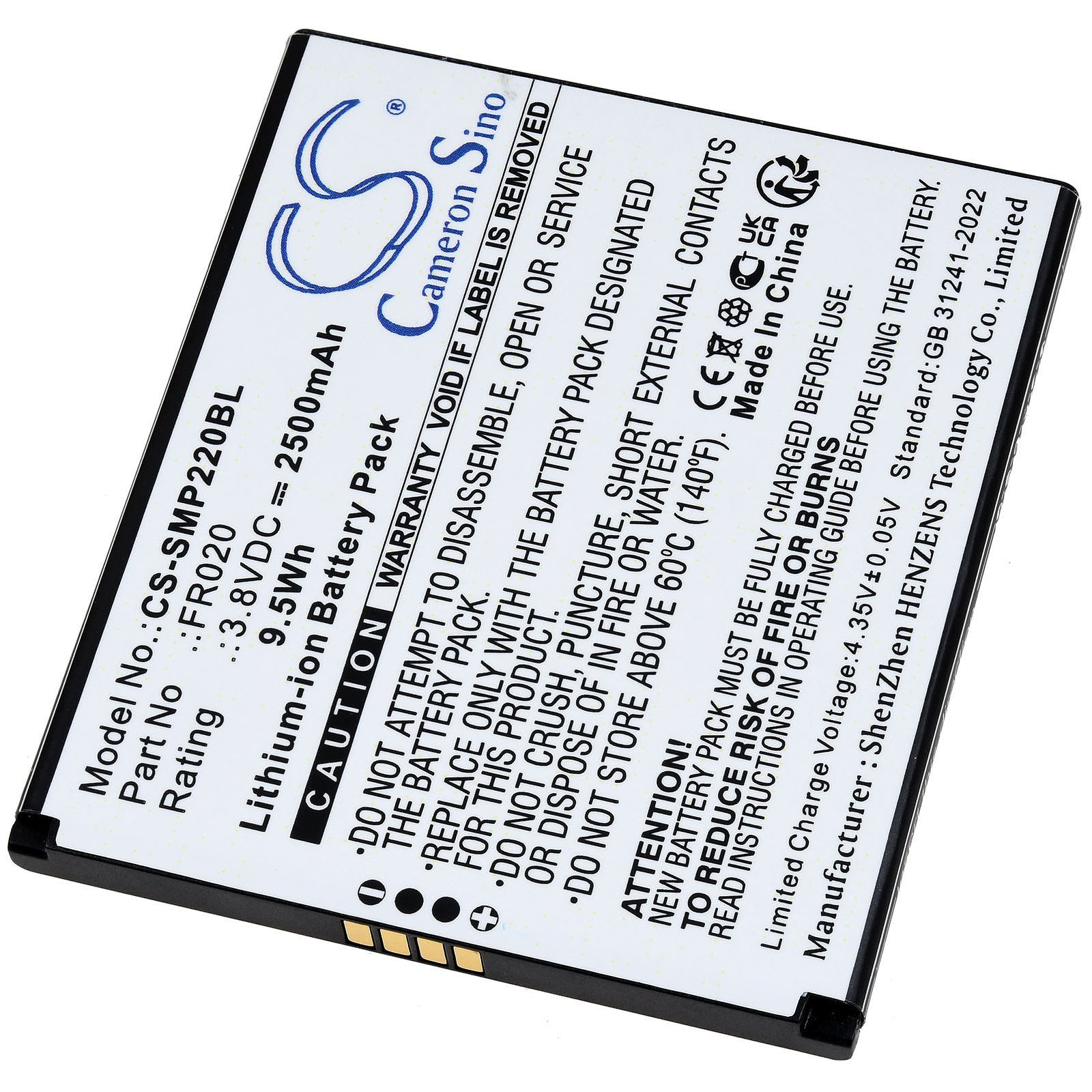 Powery Akku für Sunmi Typ FR020 Akku 2500 mAh (3.8 V)