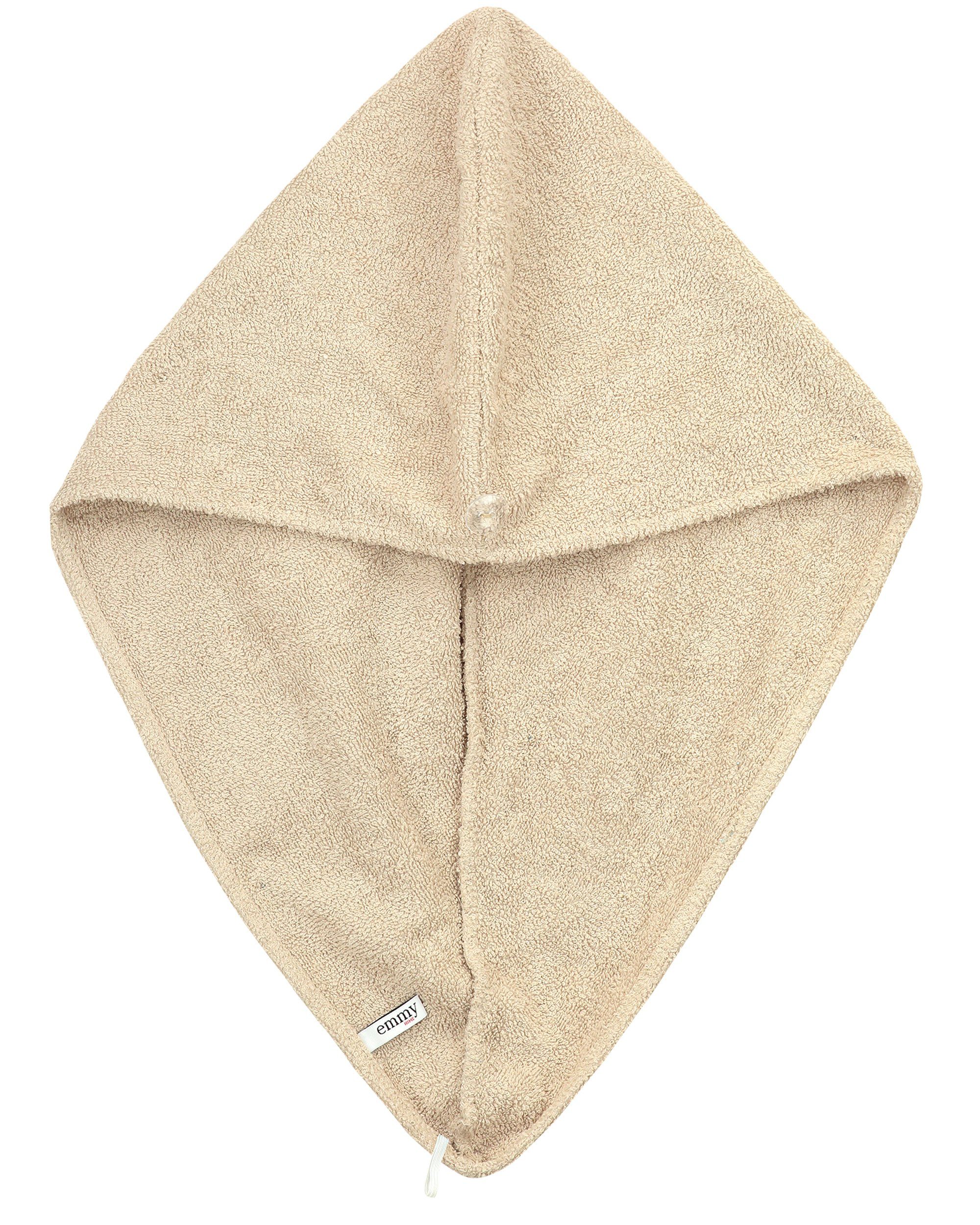Haarturban, mit Turban-Handtuch 100% Home Baumwolle Emmy (2-St), Beige knopf