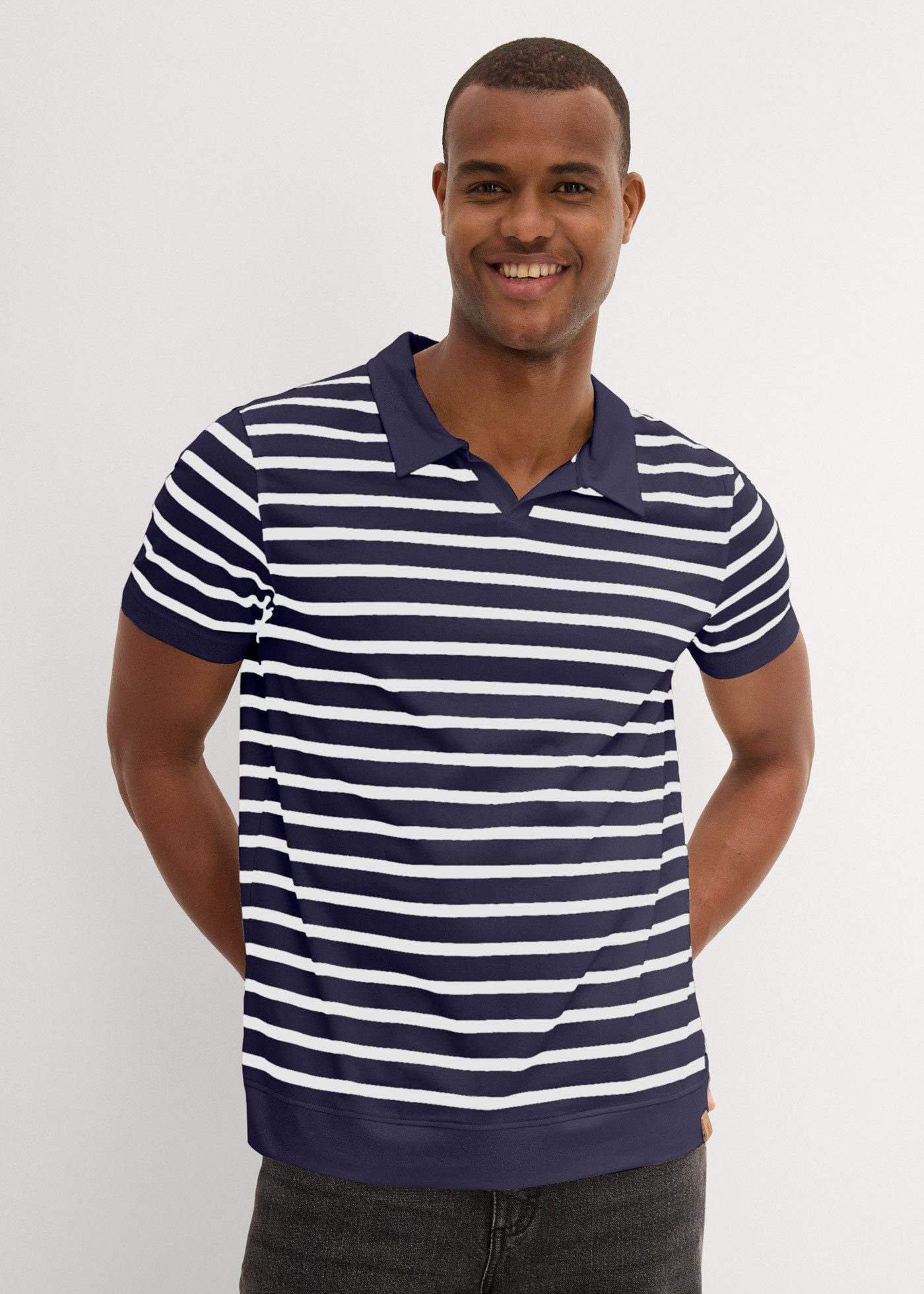 bonprix Poloshirt Poloshirt mit Baumwolle
