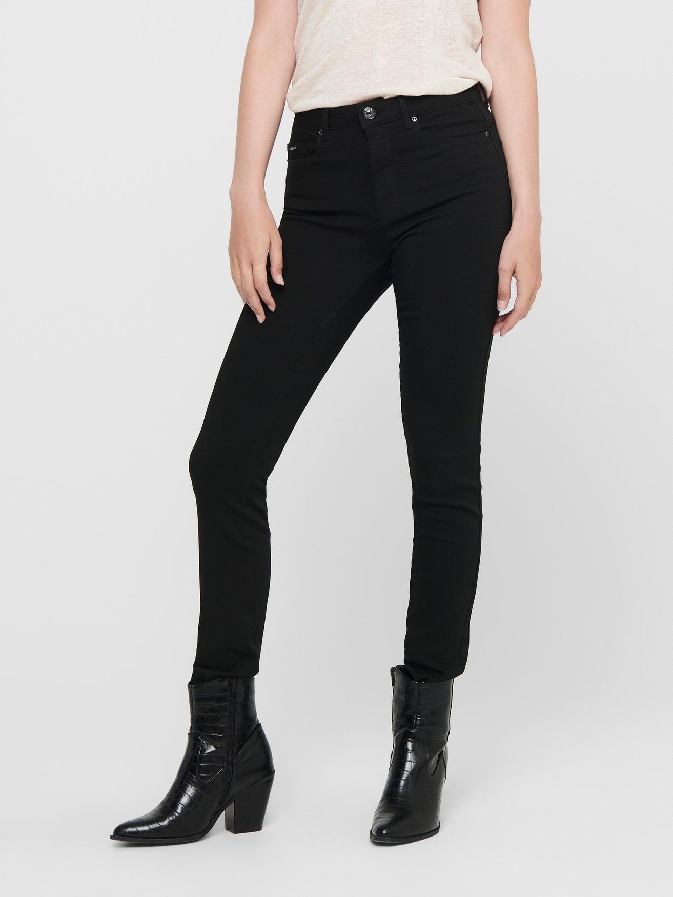 ONLY Skinny-fit-Jeans "ONLFOREVER BLACK LIFE HW SK SOO796C NOOS" günstig online kaufen