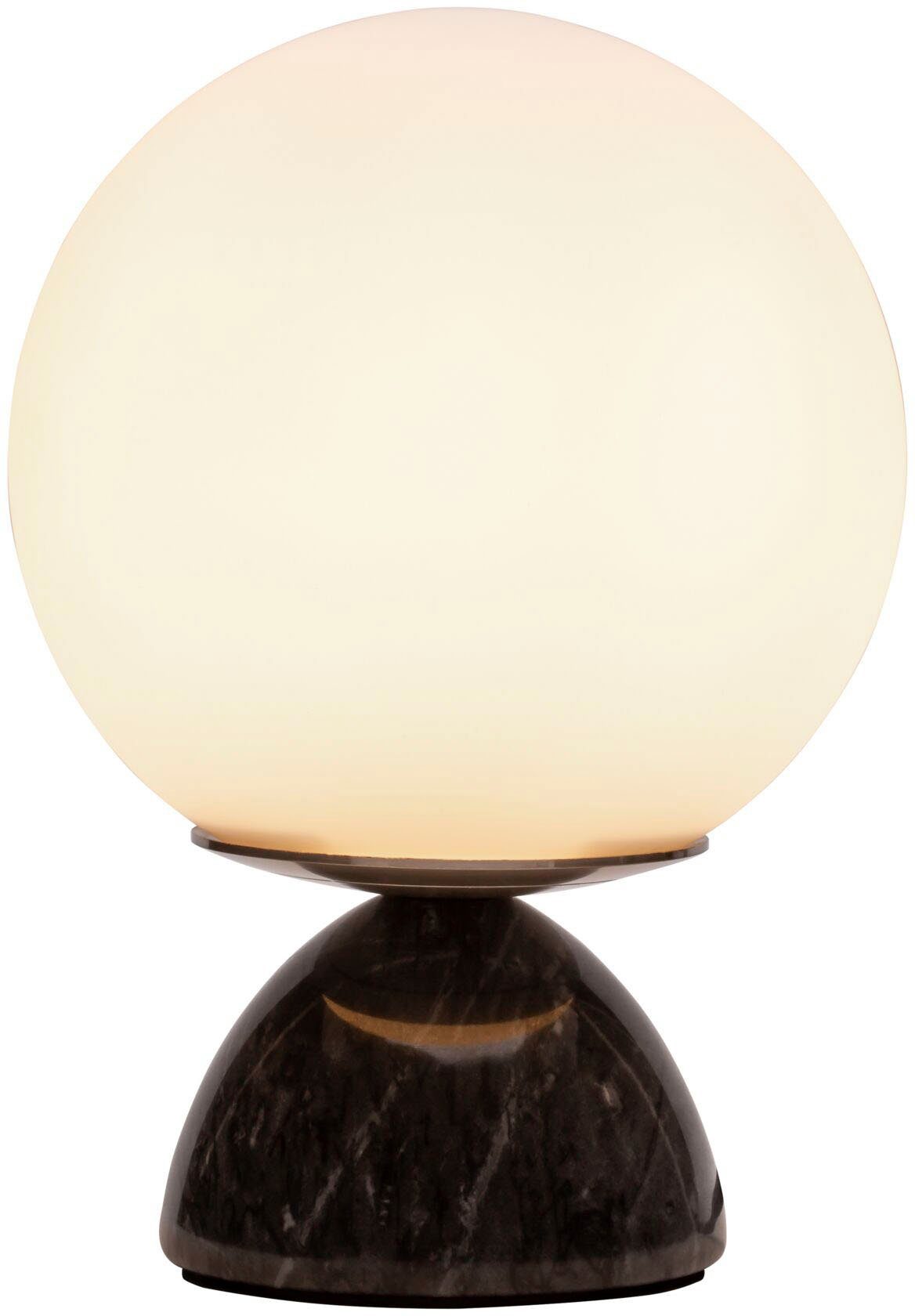 Pauleen Marmor/Glas, Tischleuchte Pearl Shining Ein-/Ausschalter, Schwarz/Weiß 230V max20W Leuchtmittel, E14 ohne