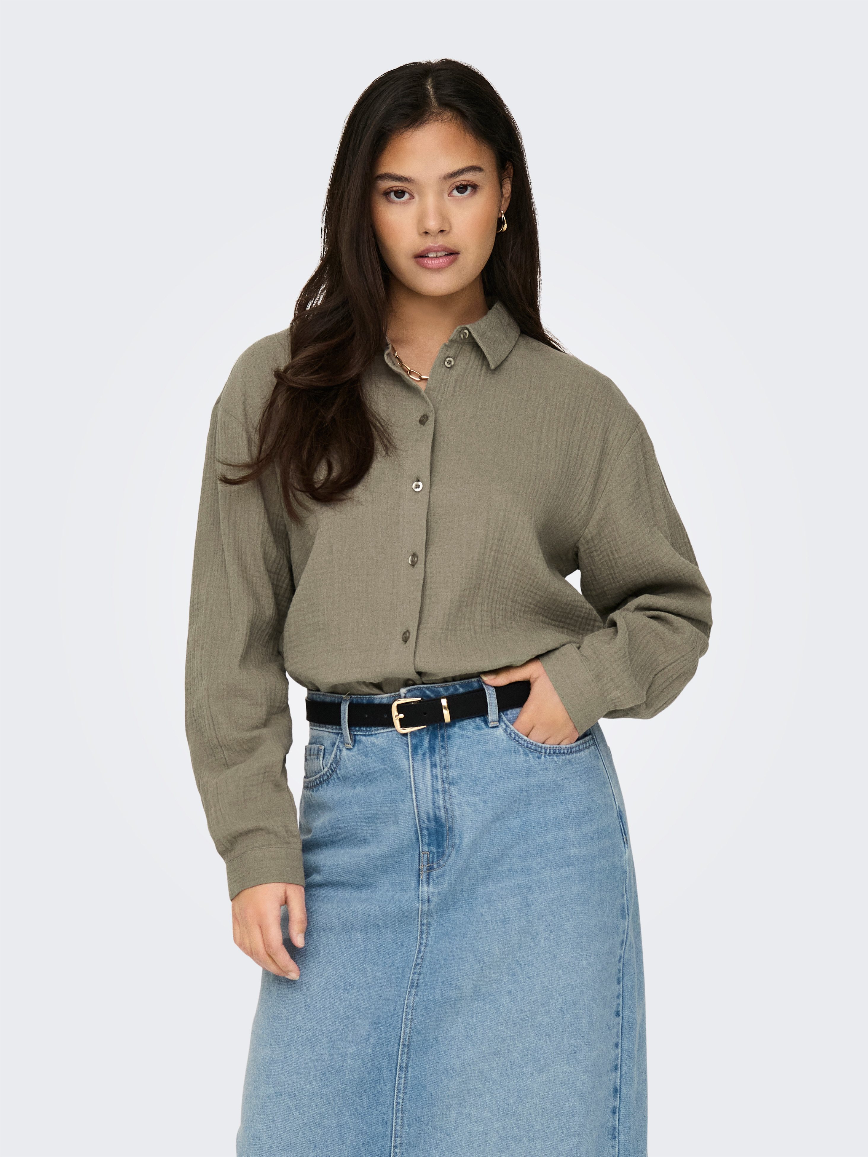JDY Hemdbluse JDYTHEIS LIFE L/S LOOSE SHIRT WVN NOOS Baumwolle, regular fit