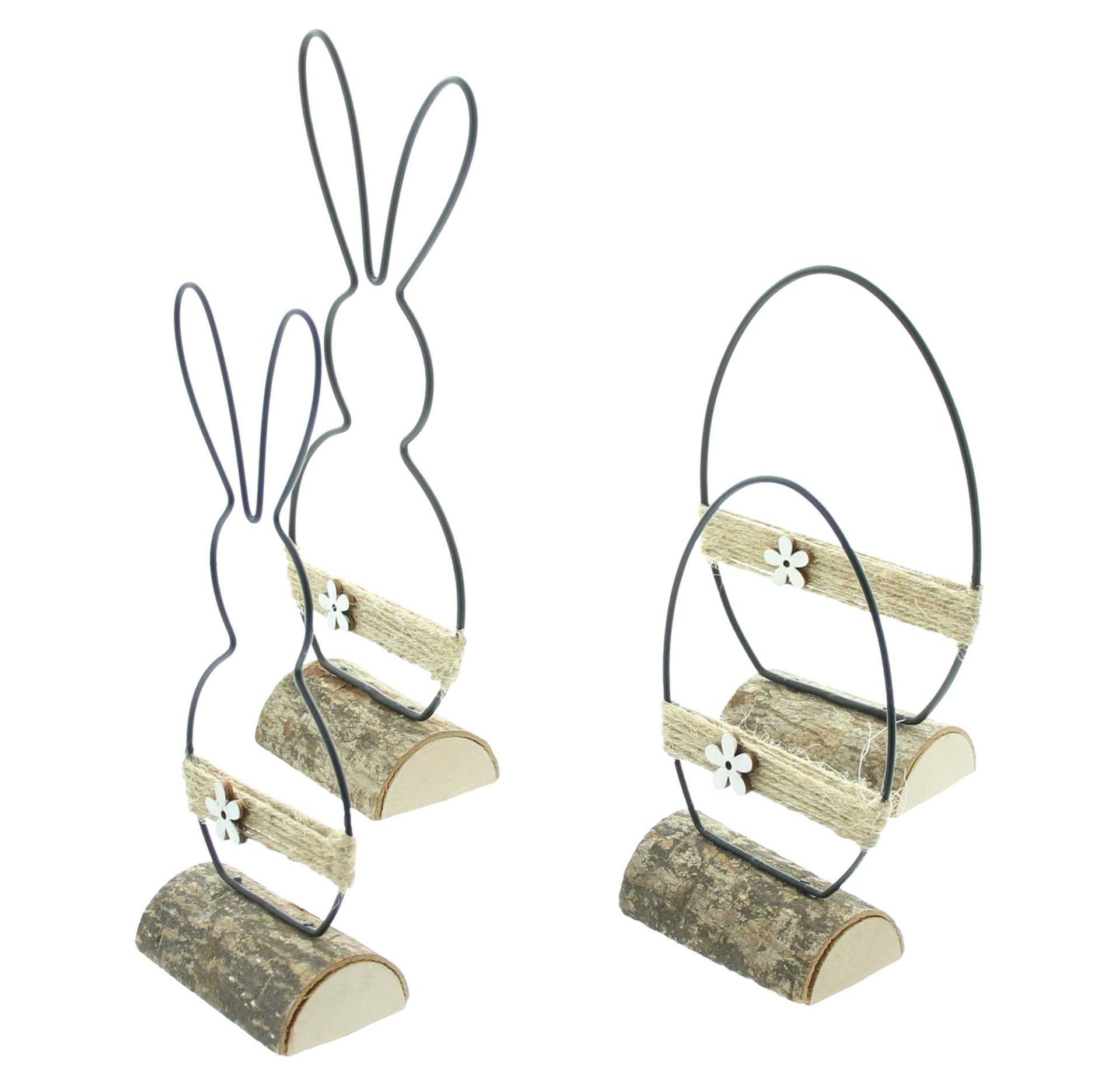 Home-trends24.de Dekofigur Osterhase Hase Ostereier Ostern Figur Deko 4e-Set (4 St)
