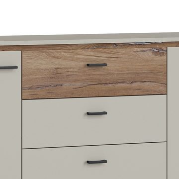 Lomadox Sideboard RAMVIK-129, in Flagstaff Eiche Nb. und grau, B/H/T ca. 205,5/84/40 cm