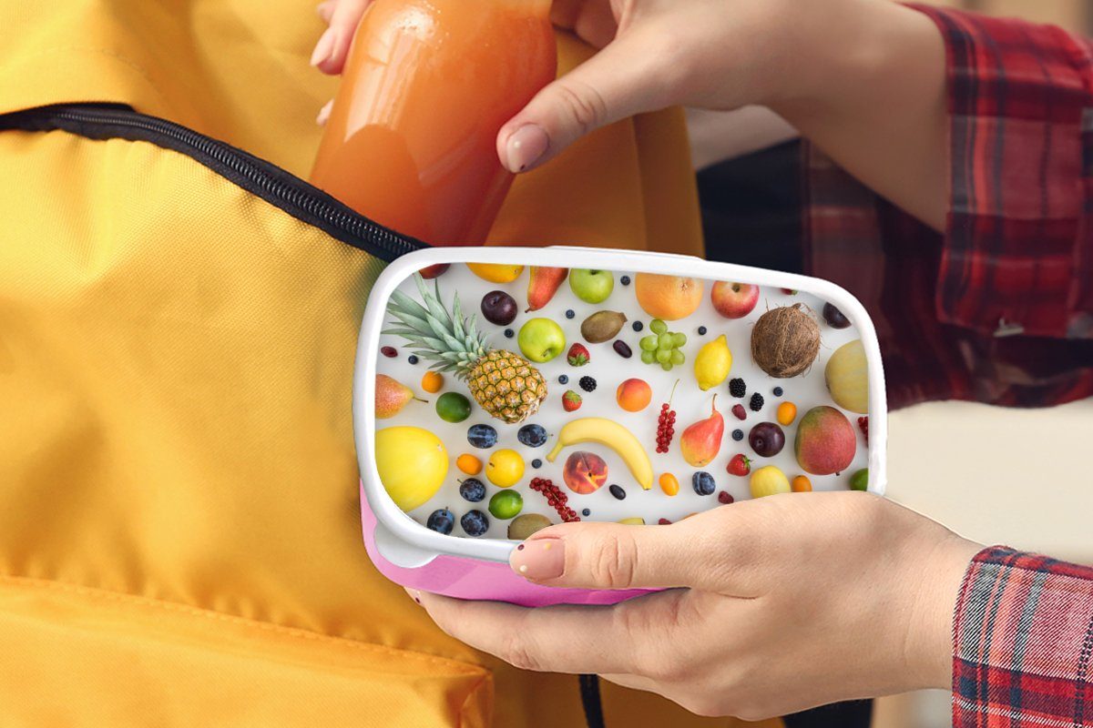 - Brotbox Sommer - Jahreszeiten, MuchoWow (2-tlg), Regenbogen Brotdose für Obst Mädchen, Kinder, - Lunchbox rosa Snackbox, Kunststoff Erwachsene, Kunststoff,