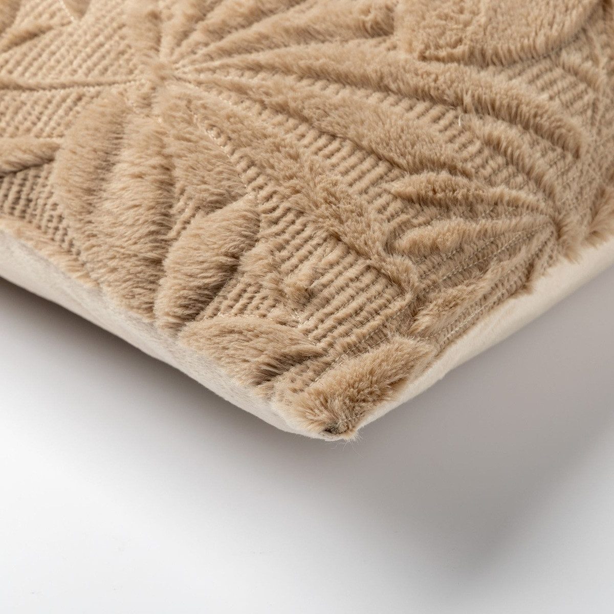 Dutch Decor Kissenhülle 'Jurre' Irish Cream - Beige, Flauschig, Pflanzen-Muster
