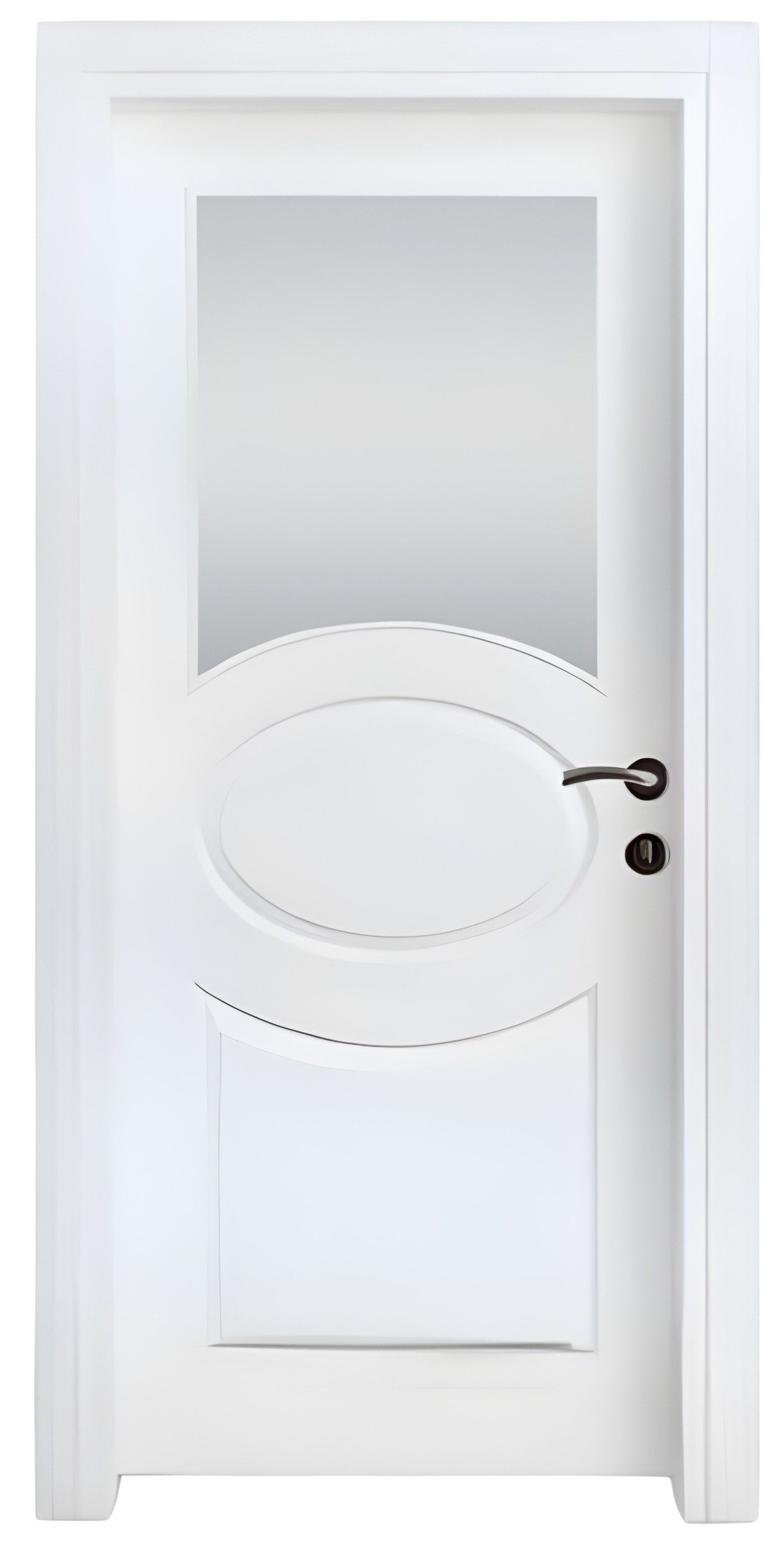 Xlmoebel Zimmertür Elegante weiße Tür mit Glaseinsatz aus MDF für Ihr Zuhause (Einzeltür), Made in Europa