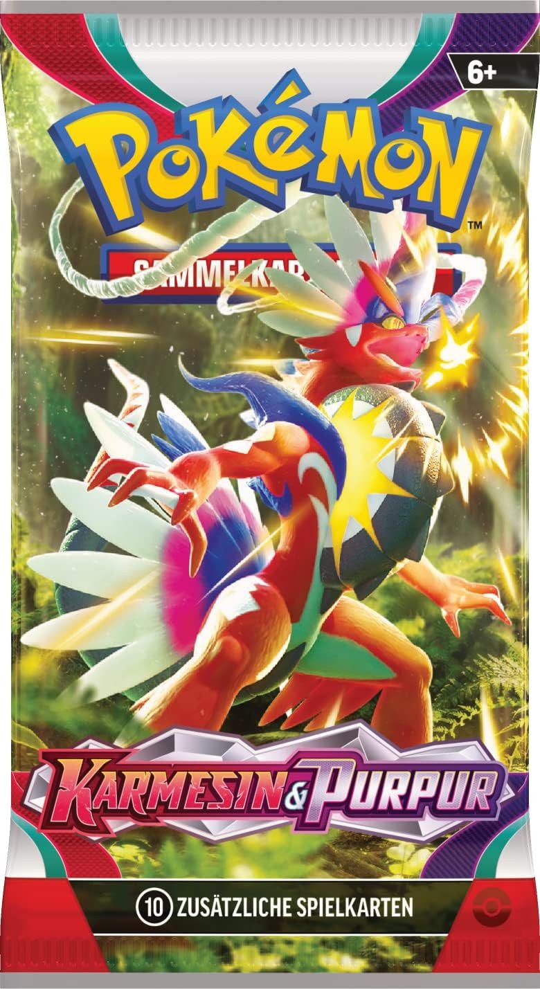 POKÉMON Sammelkarte Karmesin & Purpur Booster Display Deutsch, Enthält 36 Booster Packs