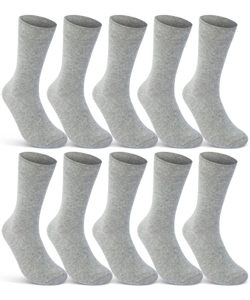 sockenkauf24 Basicsocken 10 Paar Socken Damen & Herren Business Socken Baumwolle Komfortbund (10 Paar, Grau, 39-42) - 15922 WP