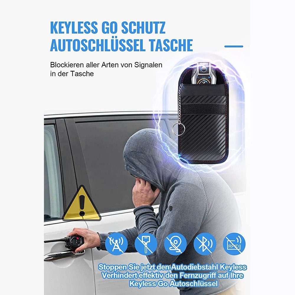 Keyless Pack Hülle Schutz GelldG Schlüsseltasche 2 Keyless Go Schutz RFID Autoschlüssel